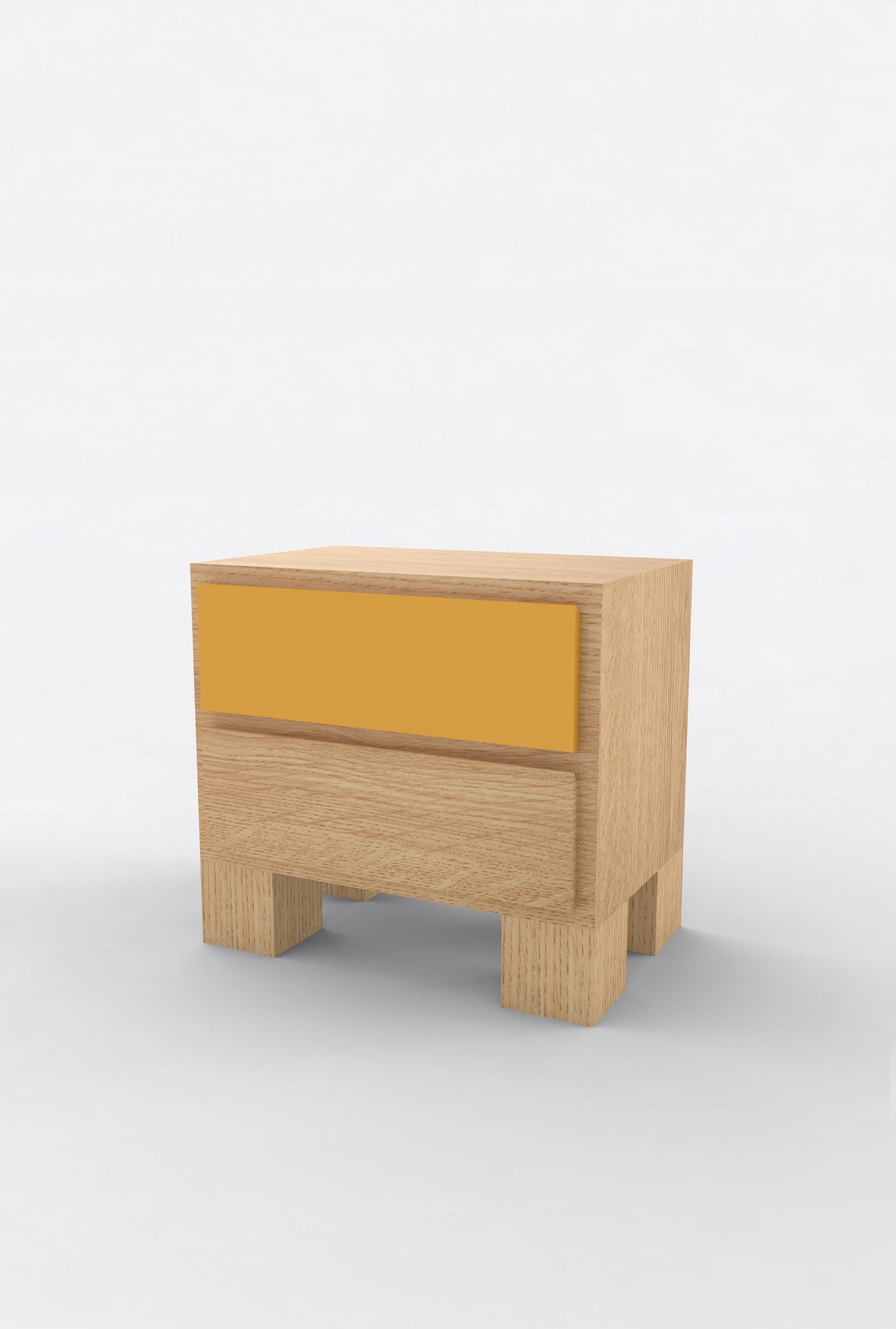 Contemporary 101 Bedside in Oak and Color by Orphan Work, 2020 In New Condition For Sale In Los Angeles, CA