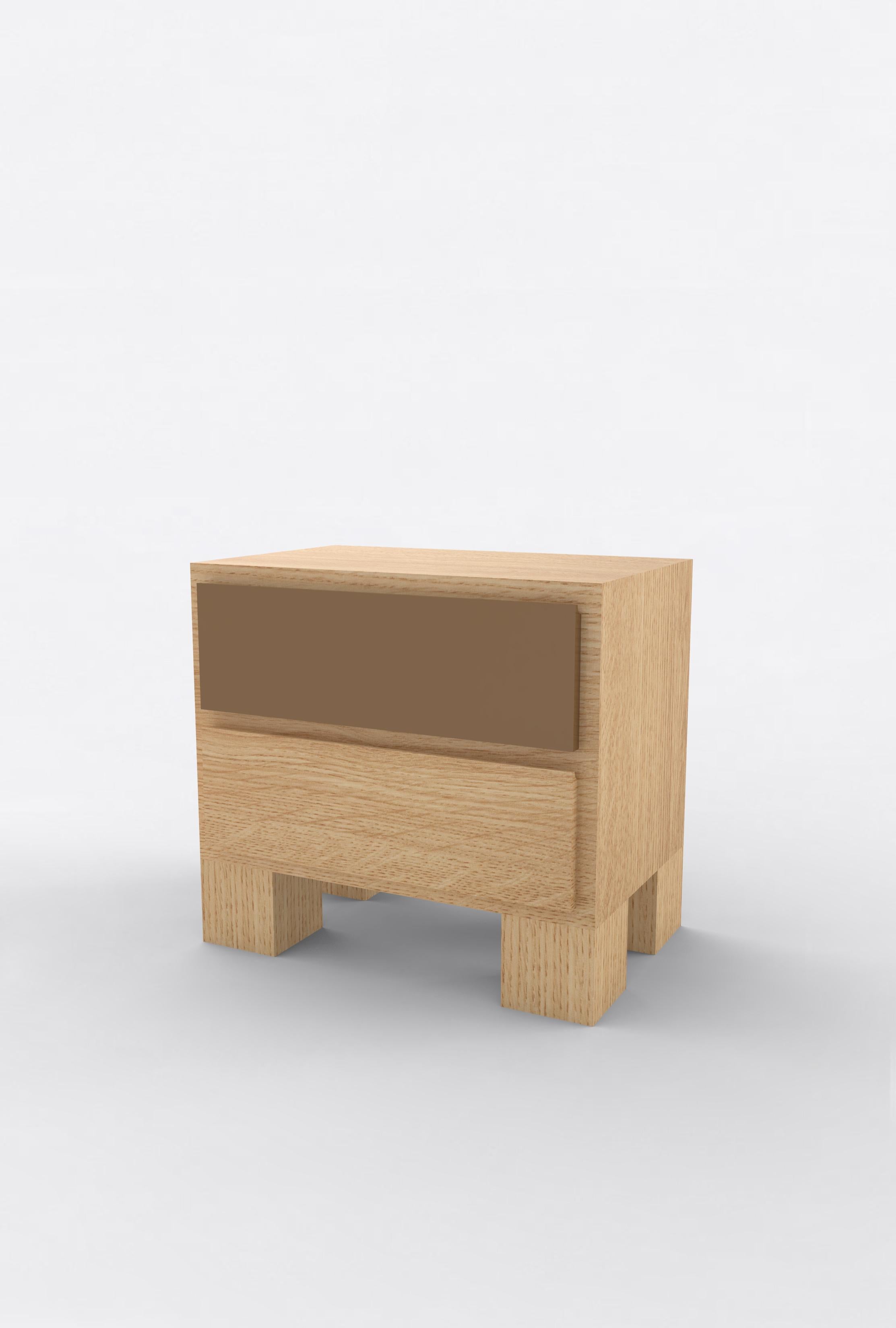 Contemporary 101 Bedside in Oak and Color by Orphan Work, 2020 For Sale 1
