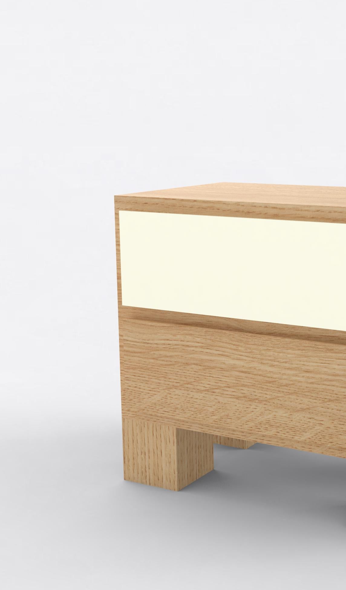 Contemporary 101 Bedside in Oak and White by Orphan Work For Sale 1
