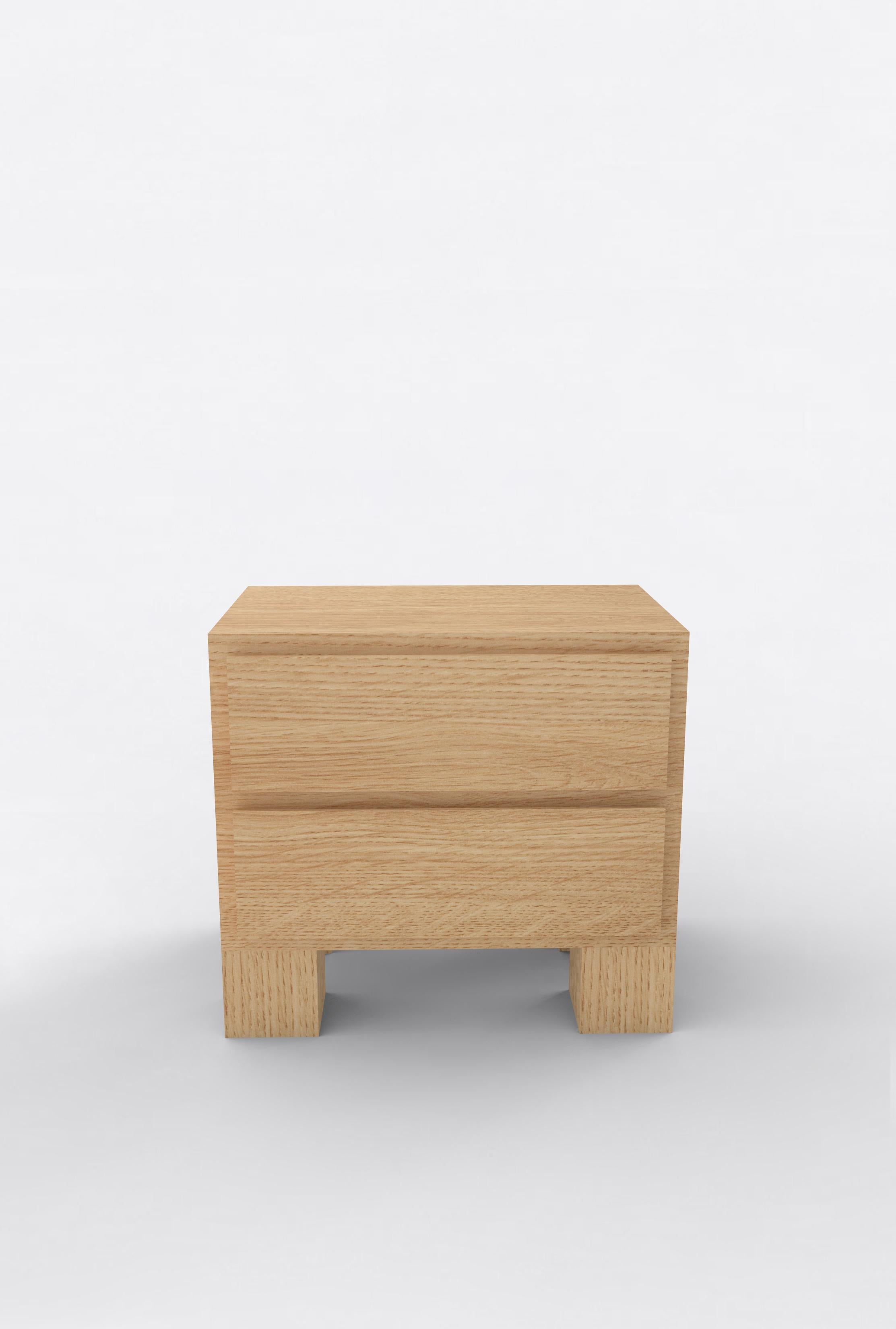 Contemporary 101 Bedside in Oak by Orphan Work In New Condition For Sale In Los Angeles, CA