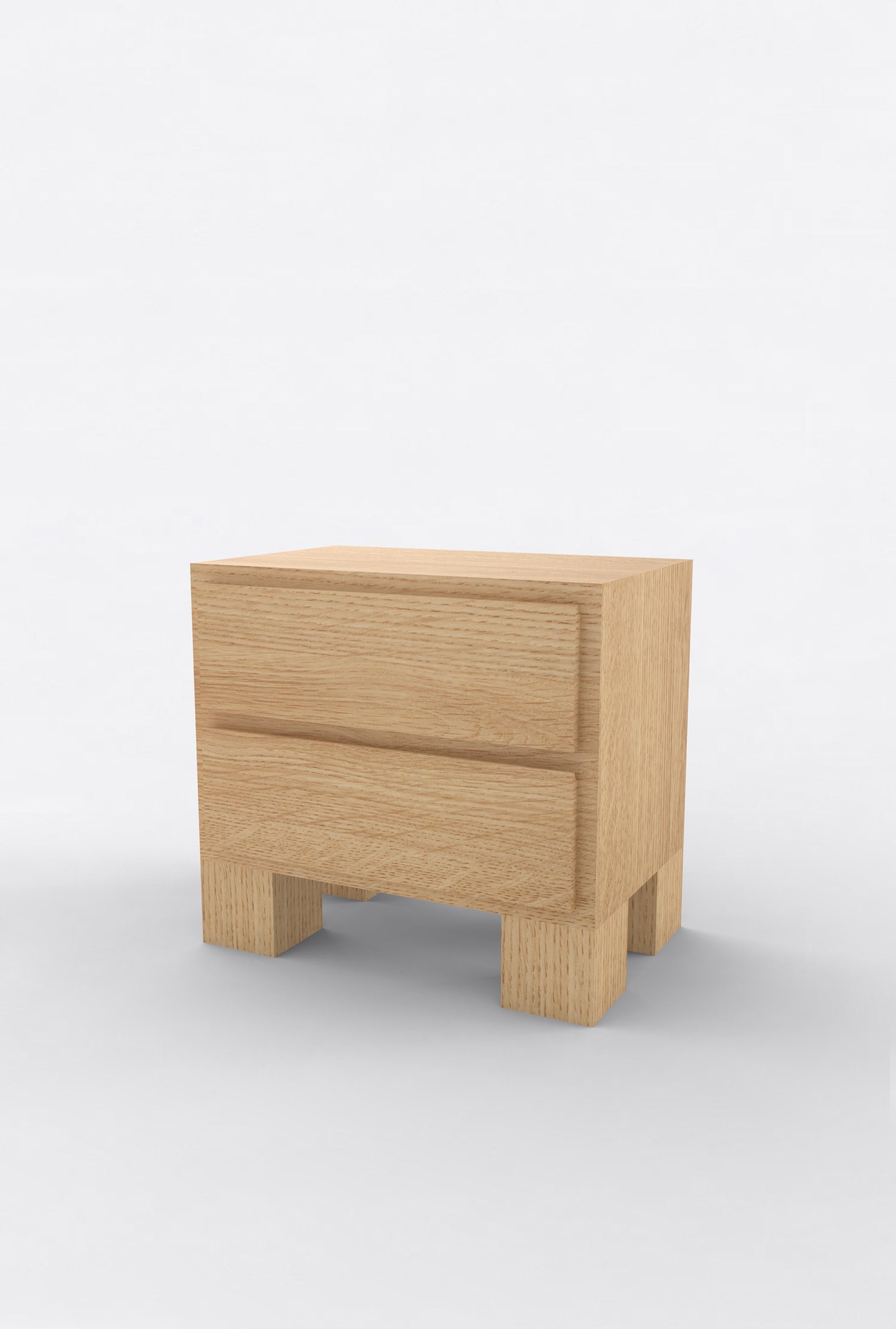 Orphan Work 101 Bedside
Shown in oak.
Available in natural oak.
Measures: 24” W x 15” D x 22” H
2 drawers

Orphan work is designed to complement in the heart of Soho, New York City. Each piece is handmade in New York and Los Angeles by traditional