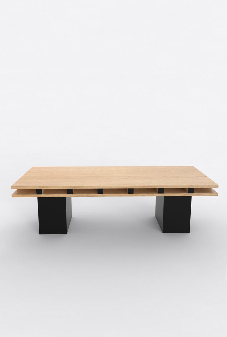 Post-Modern Contemporary 101 Coffee Table in Oak and Black by Orphan Work For Sale