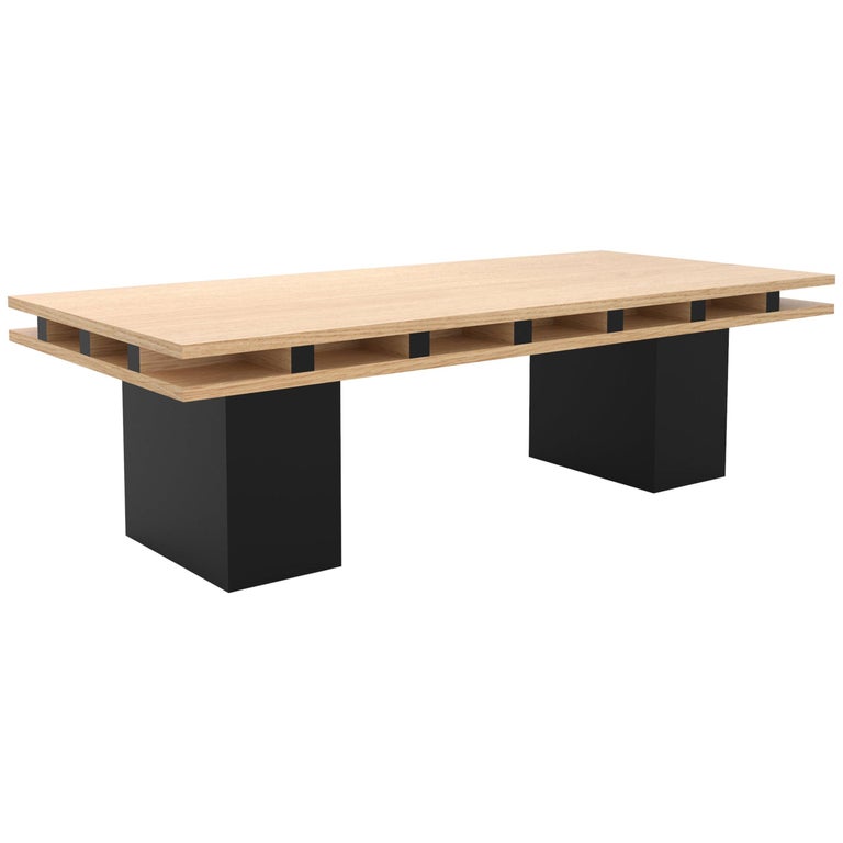 Contemporary 101 Coffee Table in Oak and Black by Orphan Work For Sale
