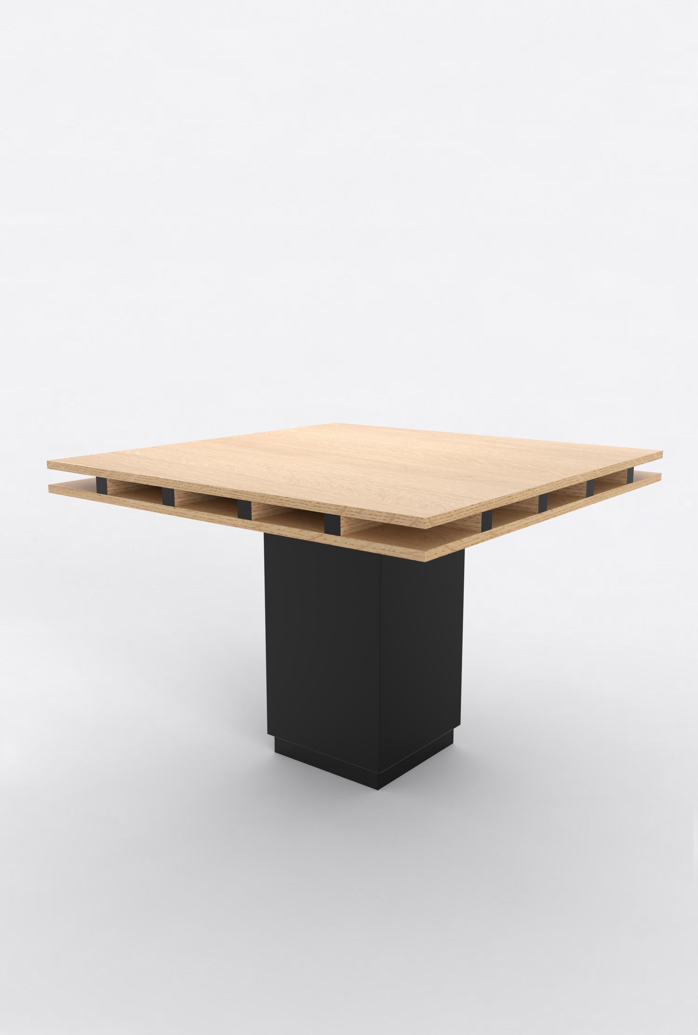 Post-Modern Contemporary 101 Dining Table in Oak and Black by Orphan Work For Sale