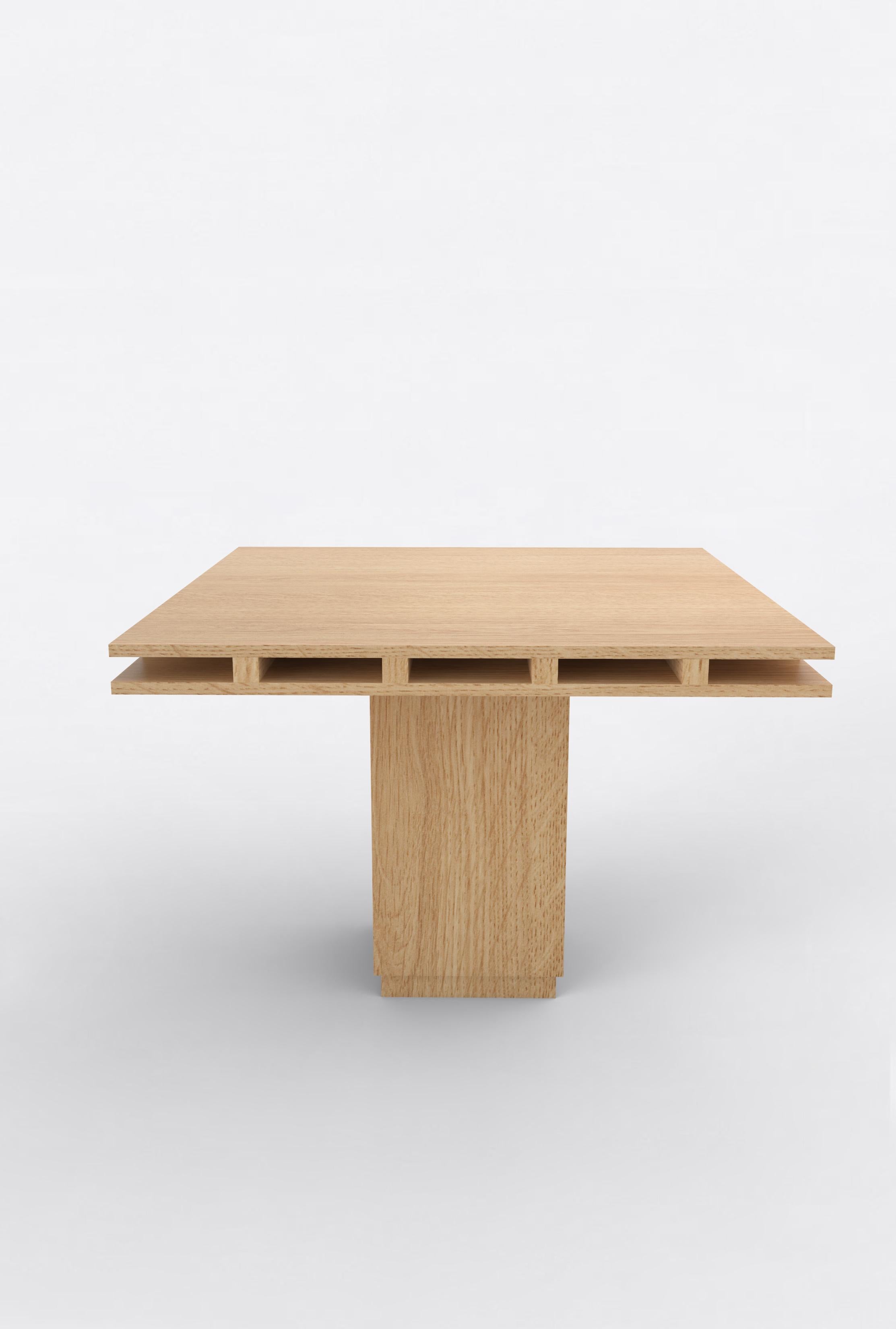 Orphan work 101 Dining Table
Shown in oak
Available in natural oak
Measures: 60” L x 60” W x 30” H
Dimensions available:
42” L x 42” W x 30” H
60” L x 60” W x 30” H
72” L x 72” W x 30” H

Orphan work is designed to complement in the heart of Soho,