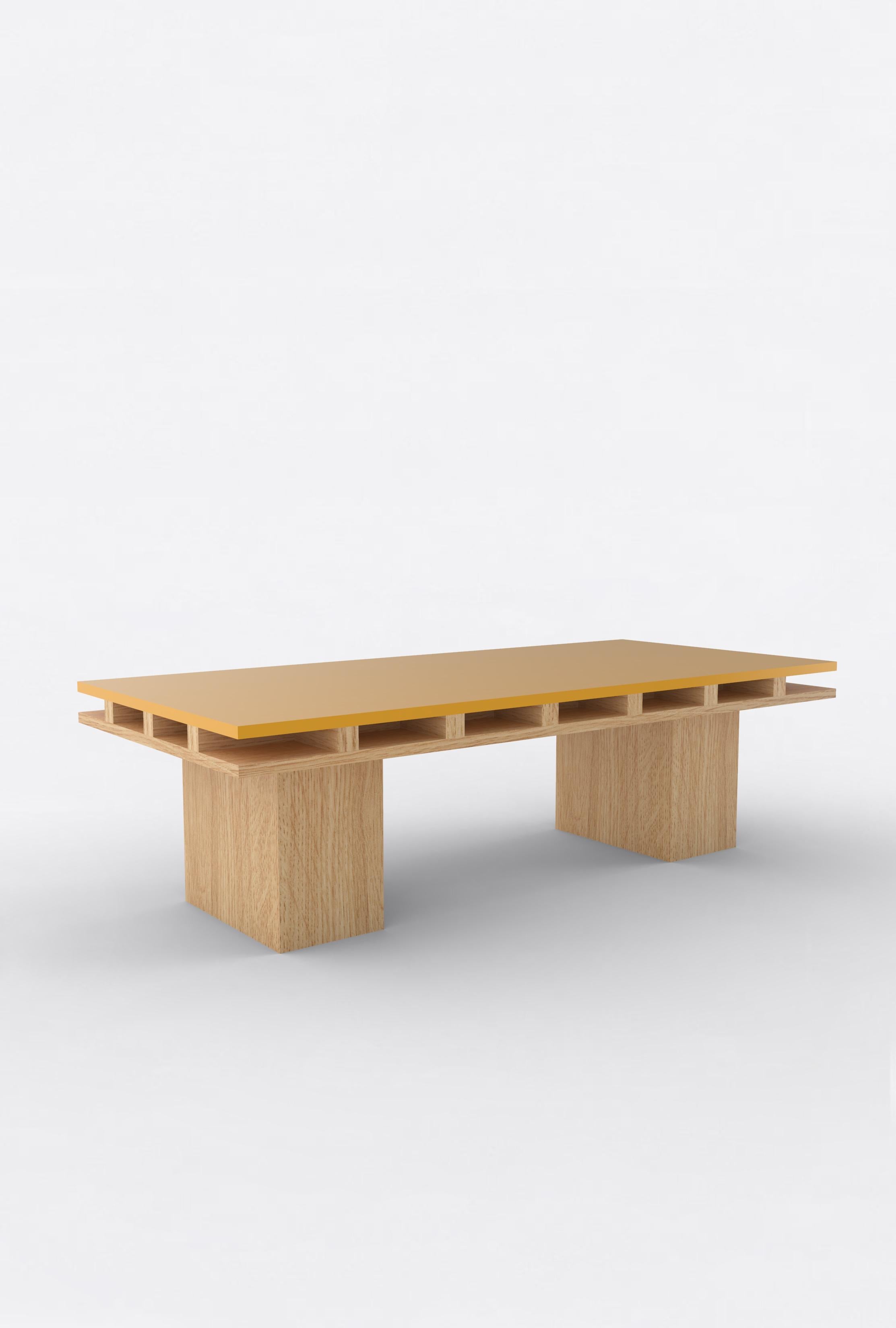 American Contemporary 101C Coffee Table in Oak and Color by Orphan Work, 2020 For Sale