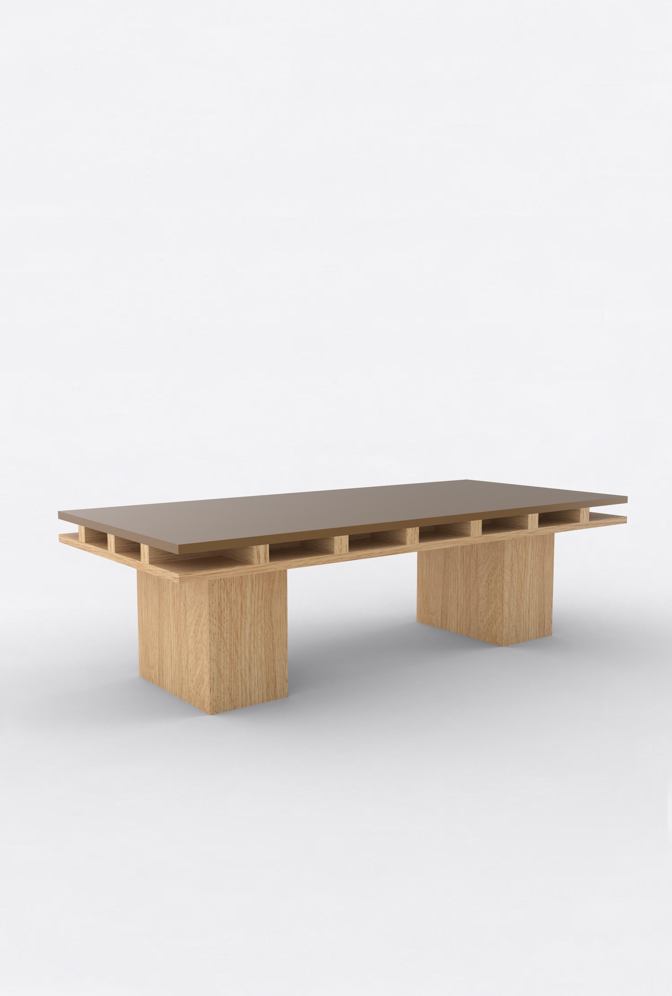 Contemporary 101C Coffee Table in Oak and Color by Orphan Work, 2020 For Sale 1