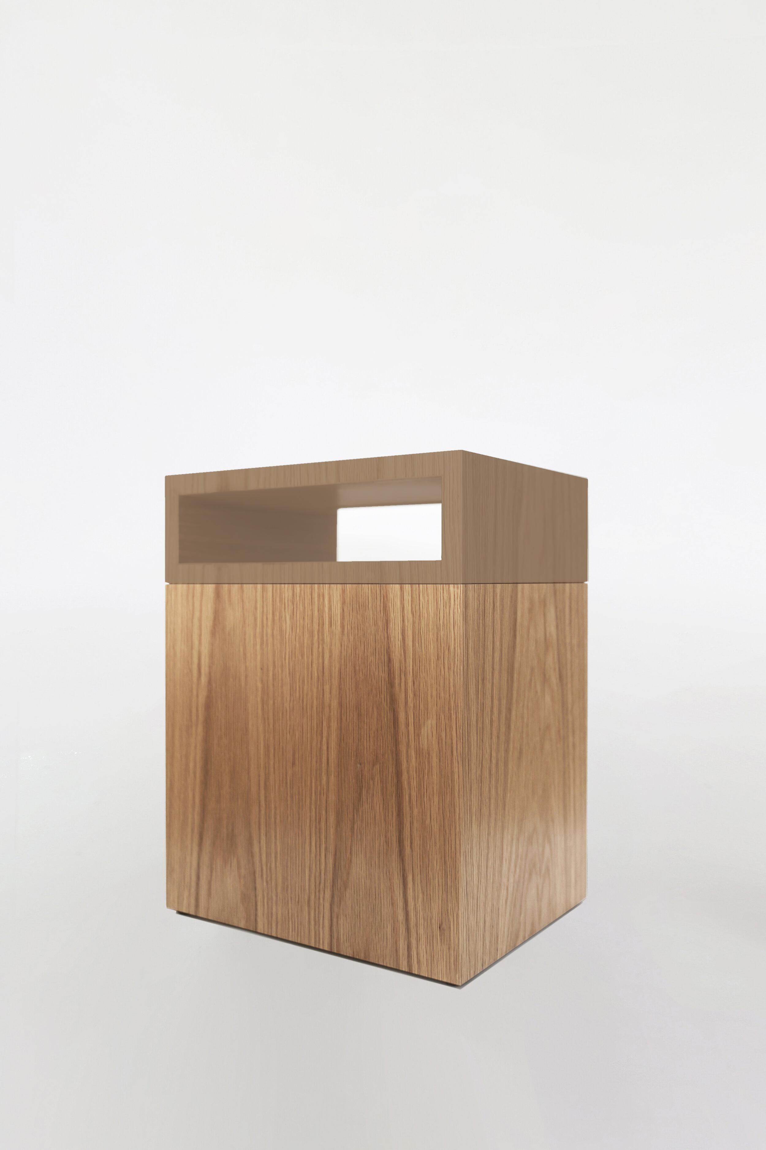Contemporary 101C Side Table in Oak and Color by Orphan Work, 2020 For Sale 1