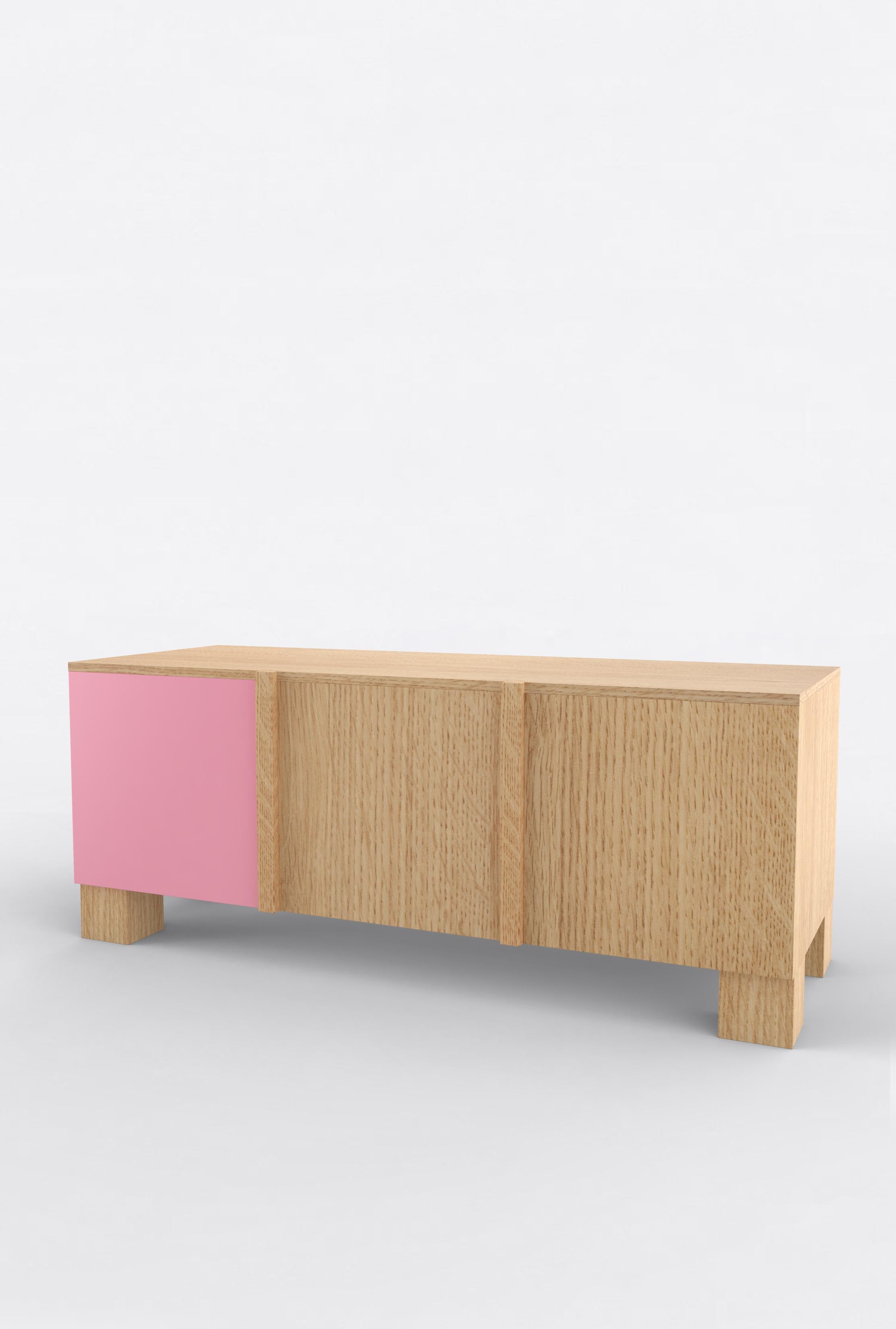 Post-Modern Contemporary 101C Storage in Oak and Color by Orphan Work, 2020 For Sale