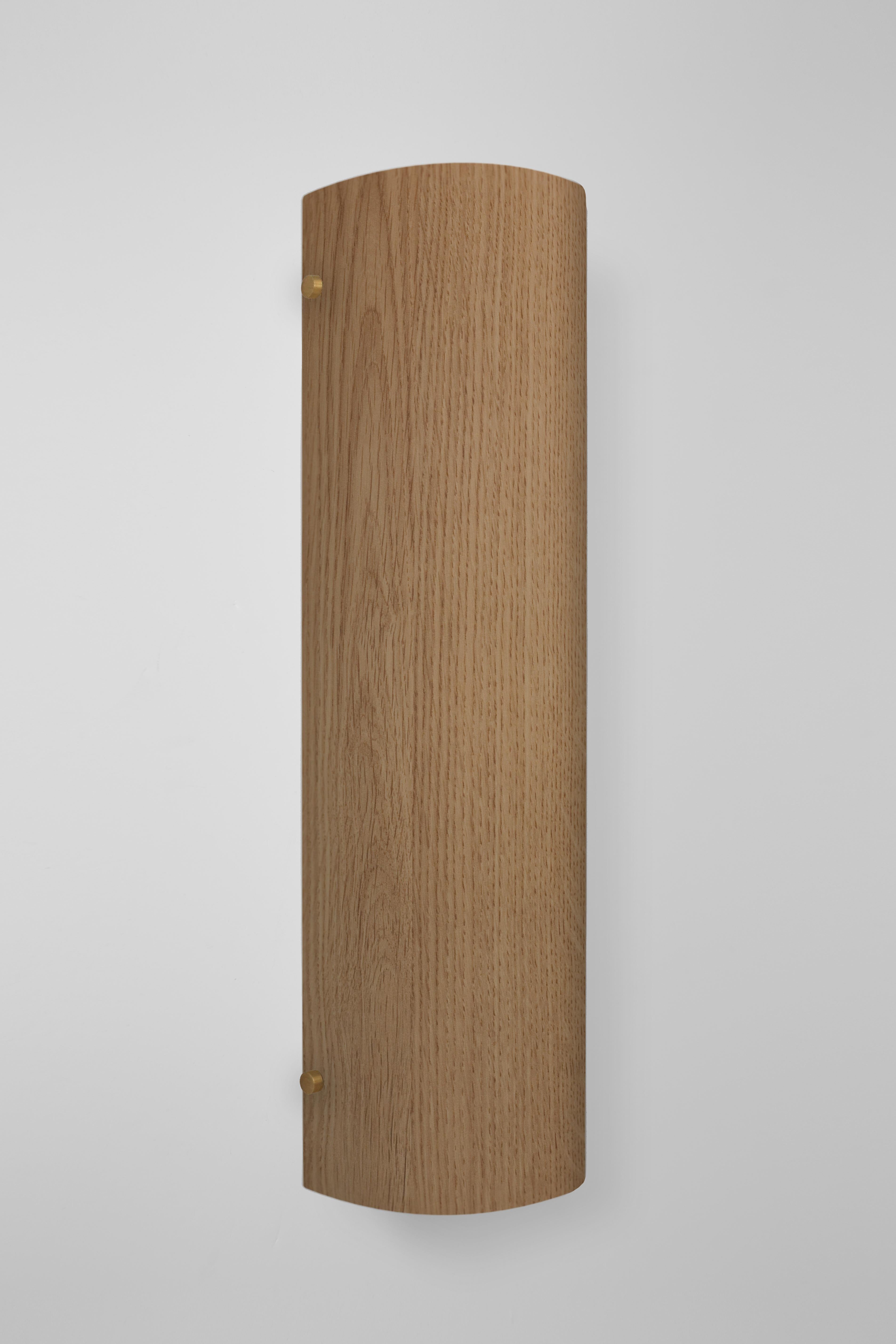 Post-Modern Contemporary 101W Sconce in Oak by Orphan Work For Sale