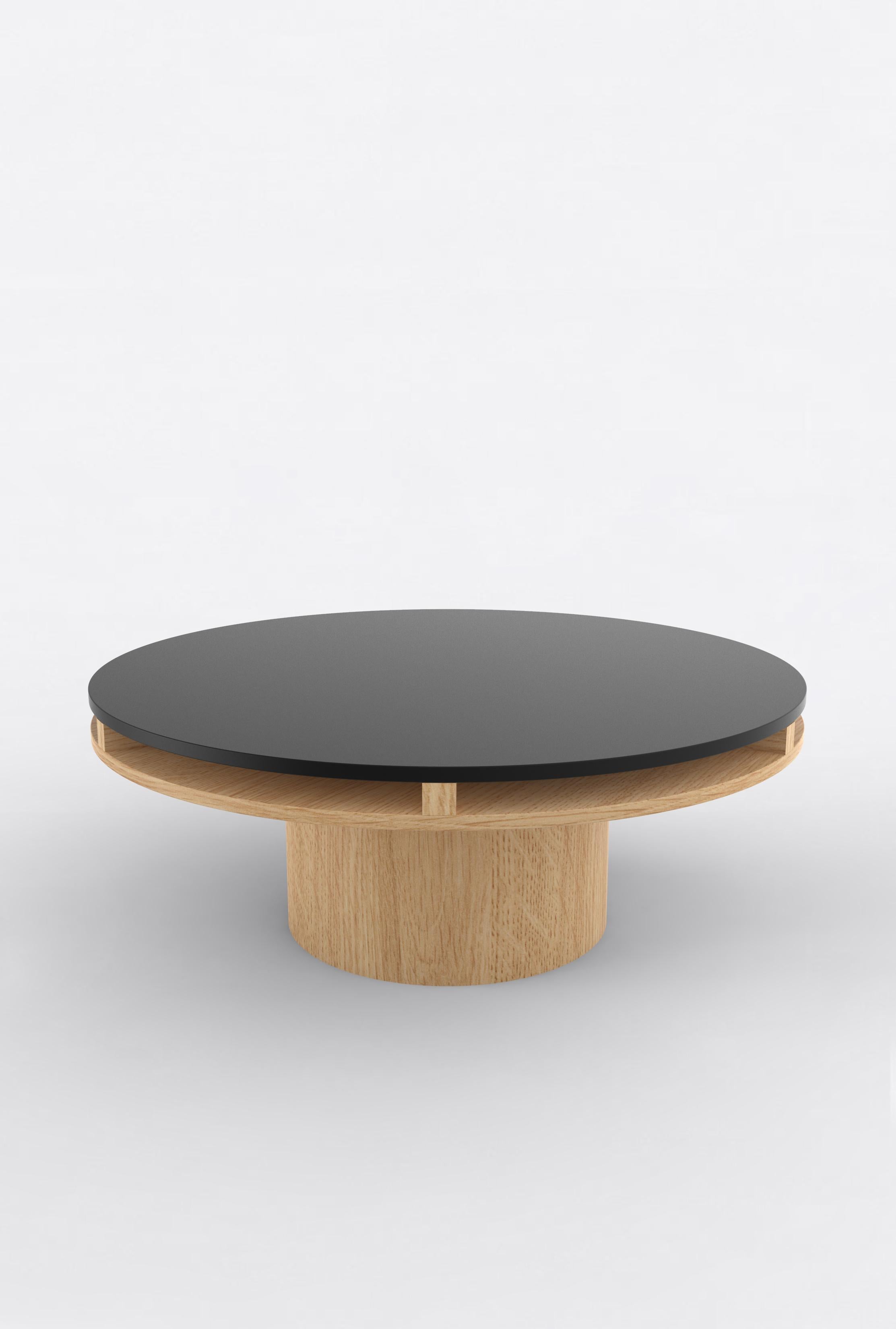 Post-Modern Contemporary 102 Coffee Table in Oak and Black by Orphan Work For Sale