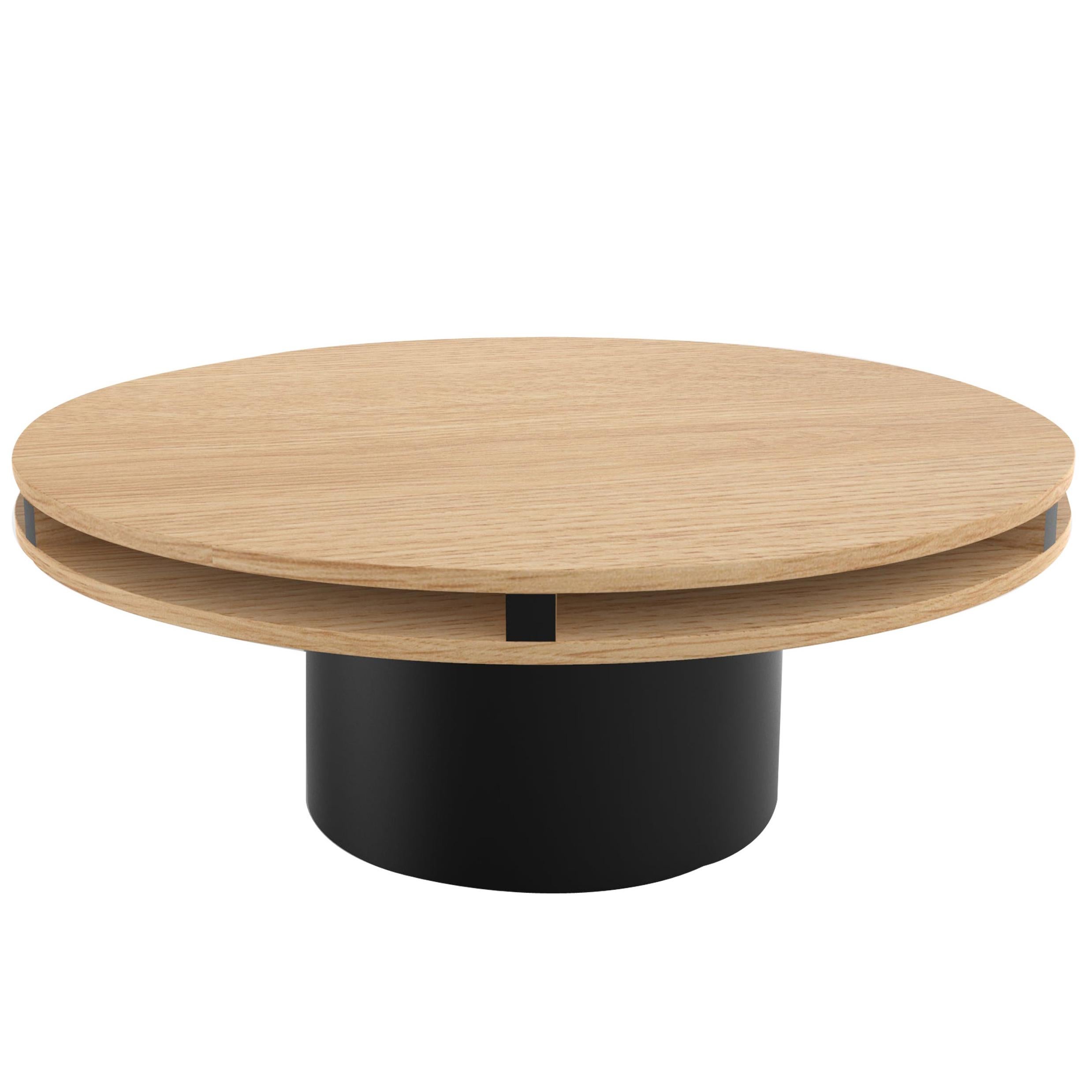 Contemporary 102 Coffee Table in Oak and Black by Orphan Work