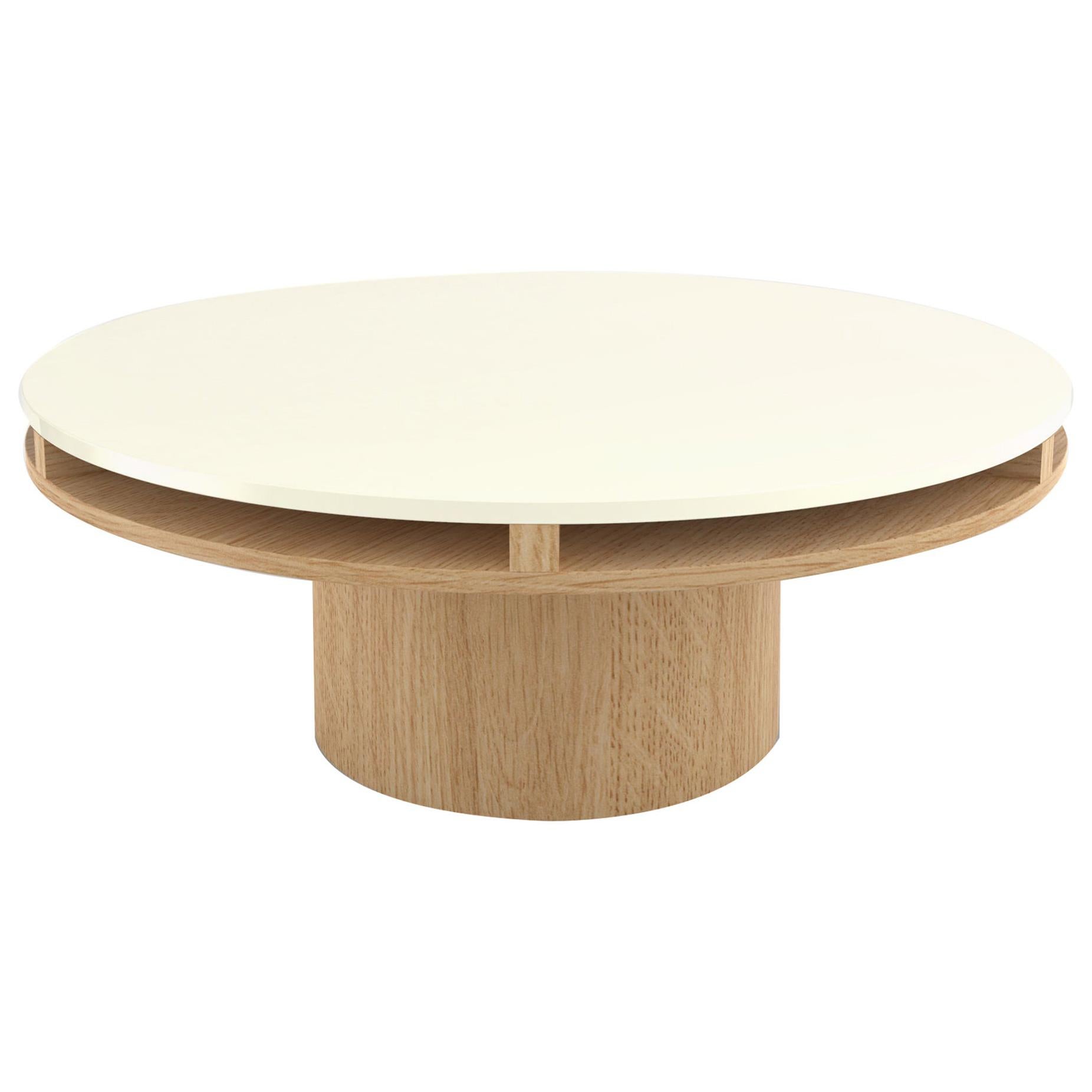 Contemporary 102 Coffee Table in Oak and White by Orphan Work For Sale