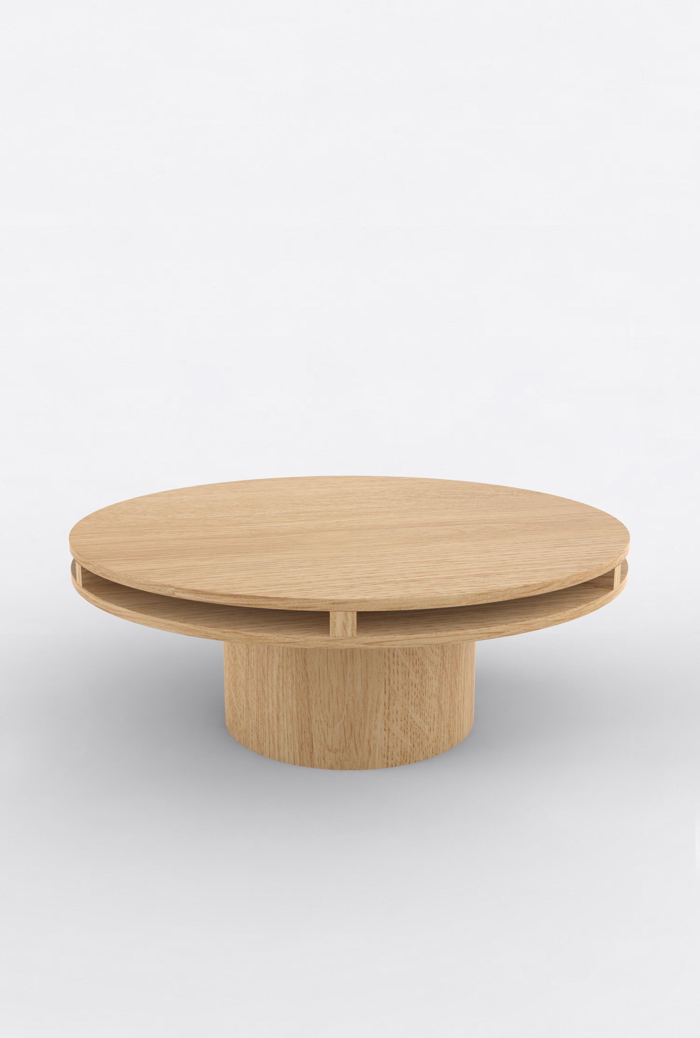 Post-Modern Contemporary 102 Coffee Table in Oak and White by Orphan Work For Sale