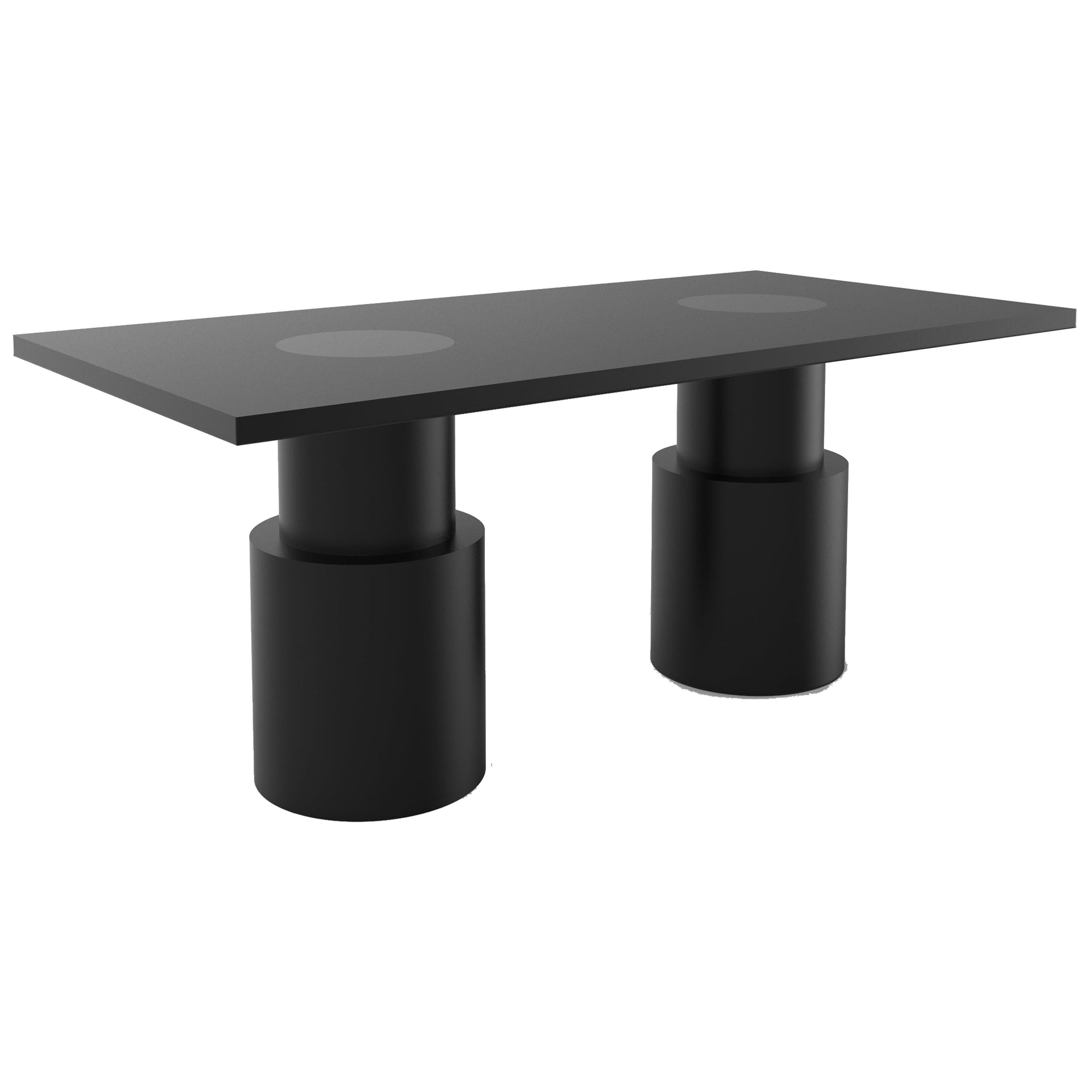 Contemporary 102 Dining Table in Black by Orphan Work For Sale