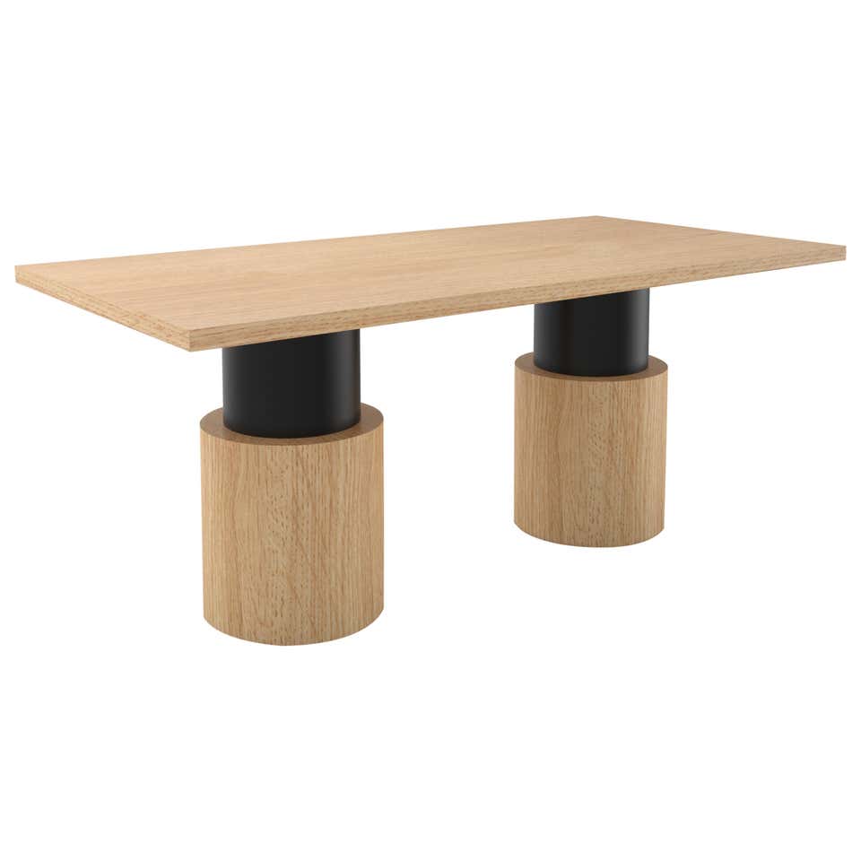 Contemporary 102 Dining Table in Oak and Black by Orphan Work For Sale ...