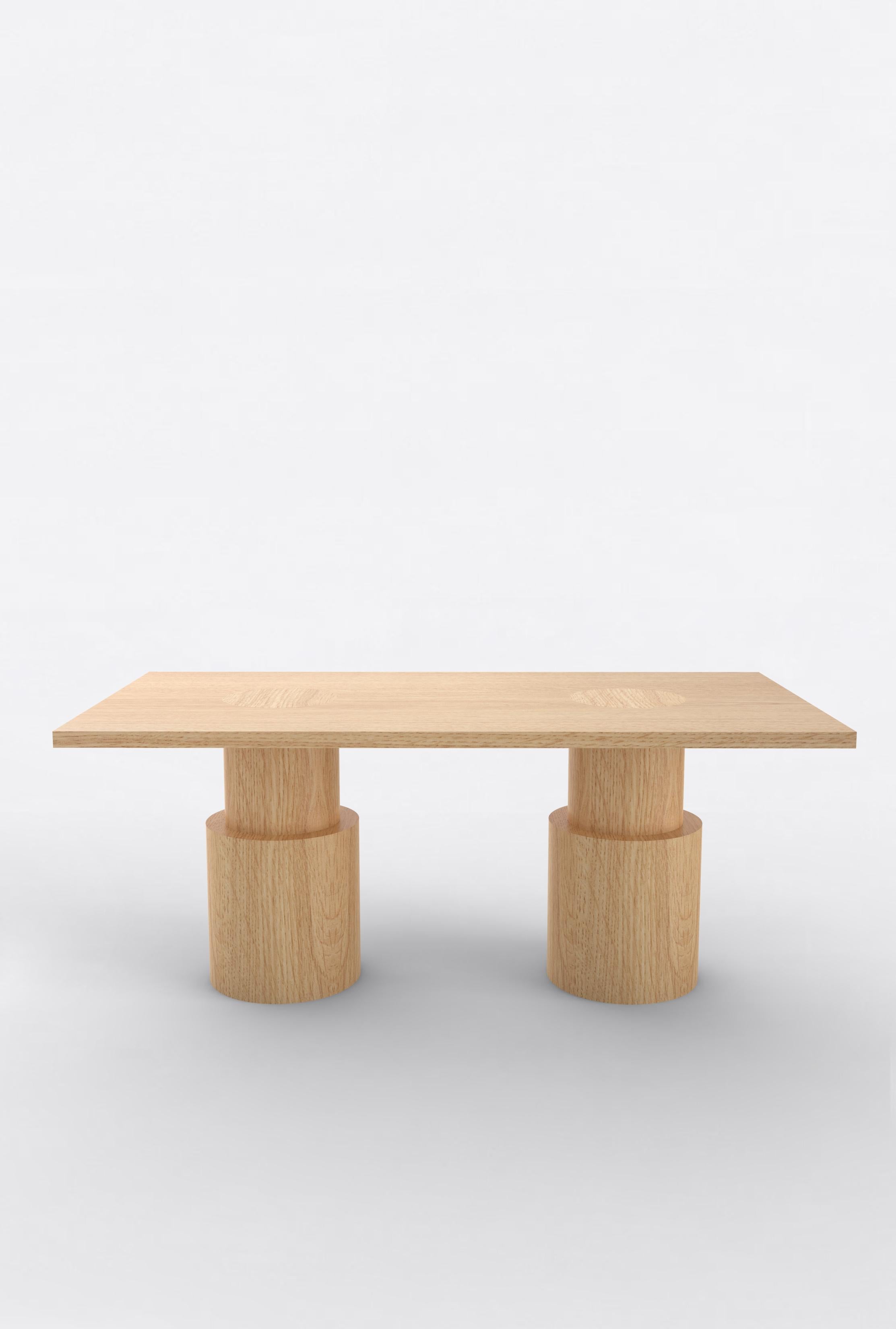 Contemporary 102 Dining Table in Oak and Black by Orphan Work In New Condition For Sale In Los Angeles, CA