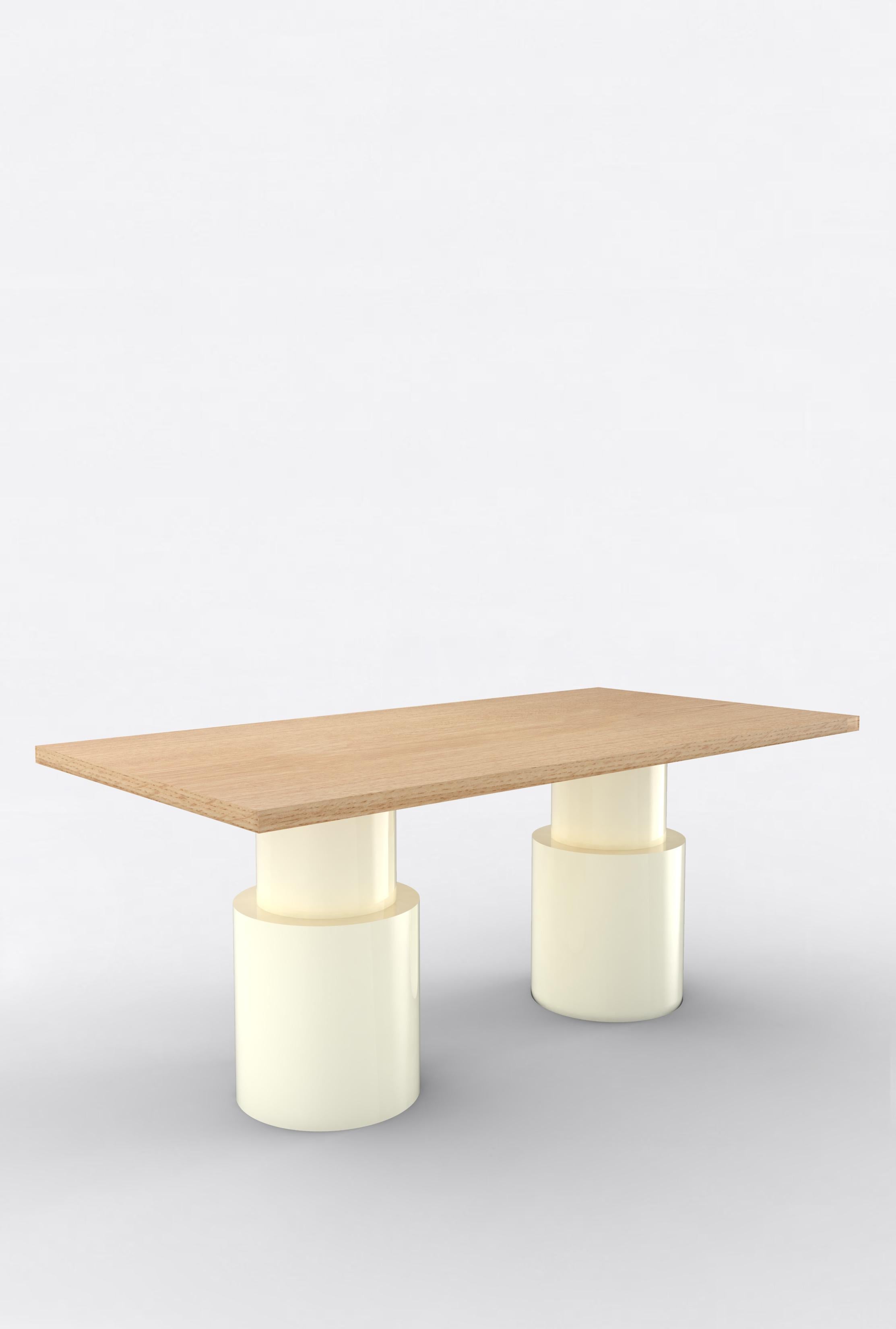 Orphan work 102 Dining Table
Shown in oak and white or off-white
Available in natural oak with painted base
Measures: 108” L x 36” W x 30” H
Dimensions available:
72” L X 36” W X 30” H
84” L X 36” W X 30” H
96” L X 36” W X 30” H
108” L X 42” W X 30”