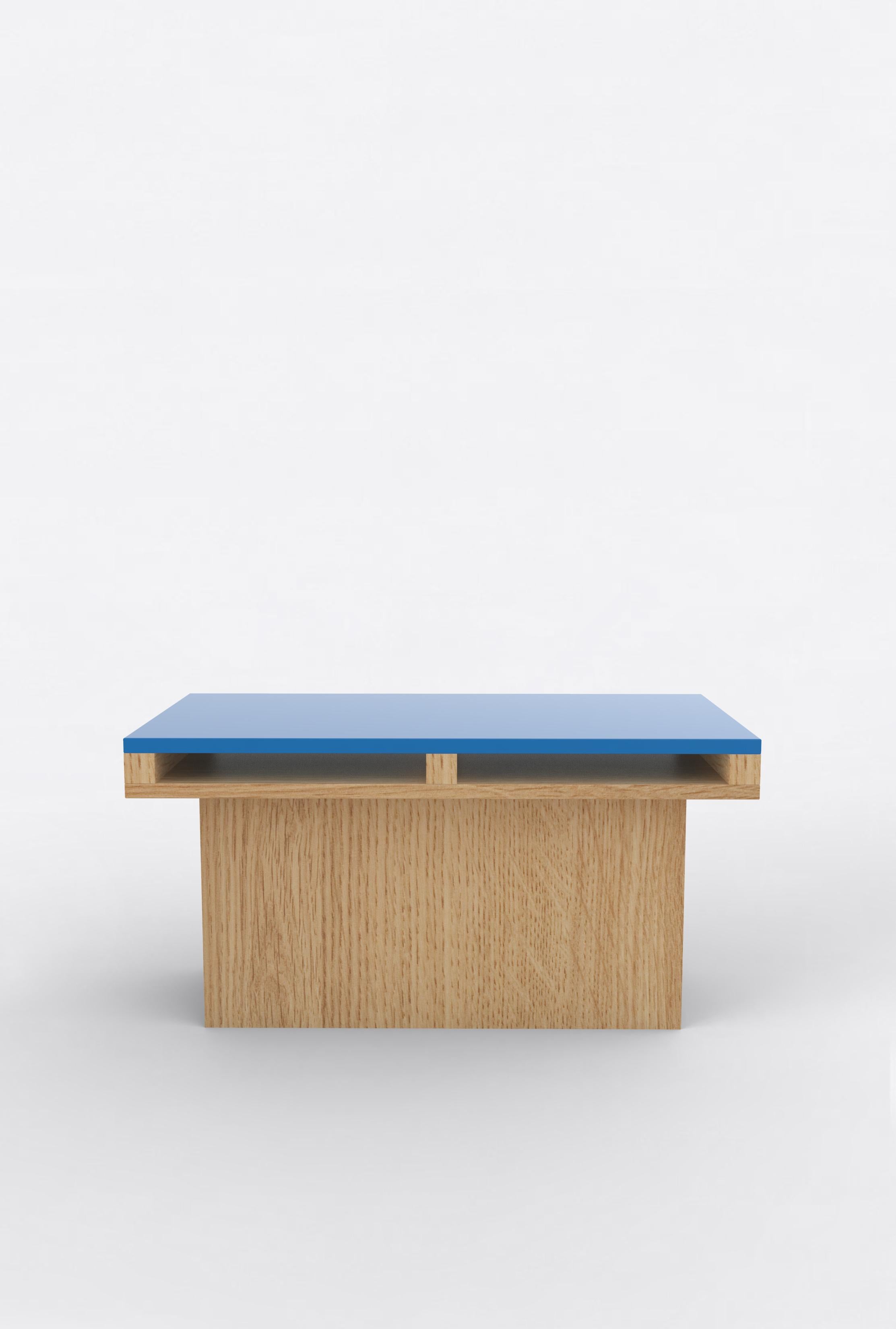 Contemporary 102 End Table in Oak and Color by Orphan Work, 2020 In New Condition For Sale In Los Angeles, CA