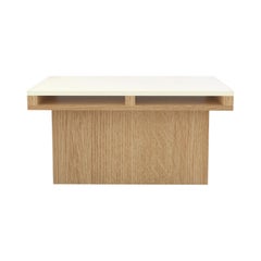 Contemporary 102 End Table in Oak and White by Orphan Work