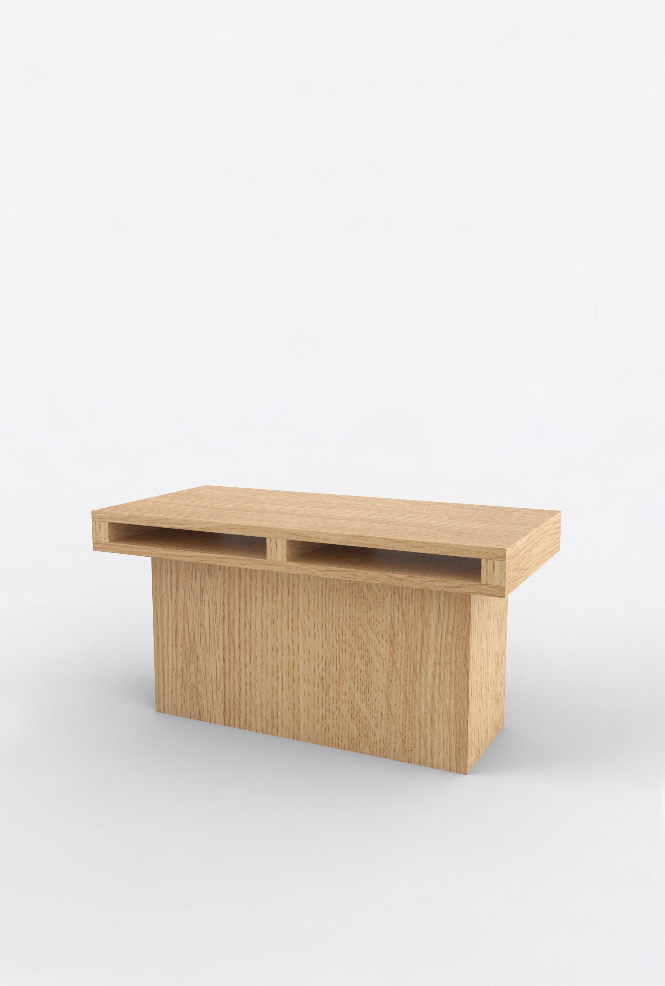 Post-Modern Contemporary 102 End Table in Oak by Orphan Work For Sale