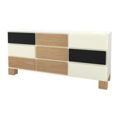 Contemporary 102 Storage in Oak, White and Black by Orphan Work