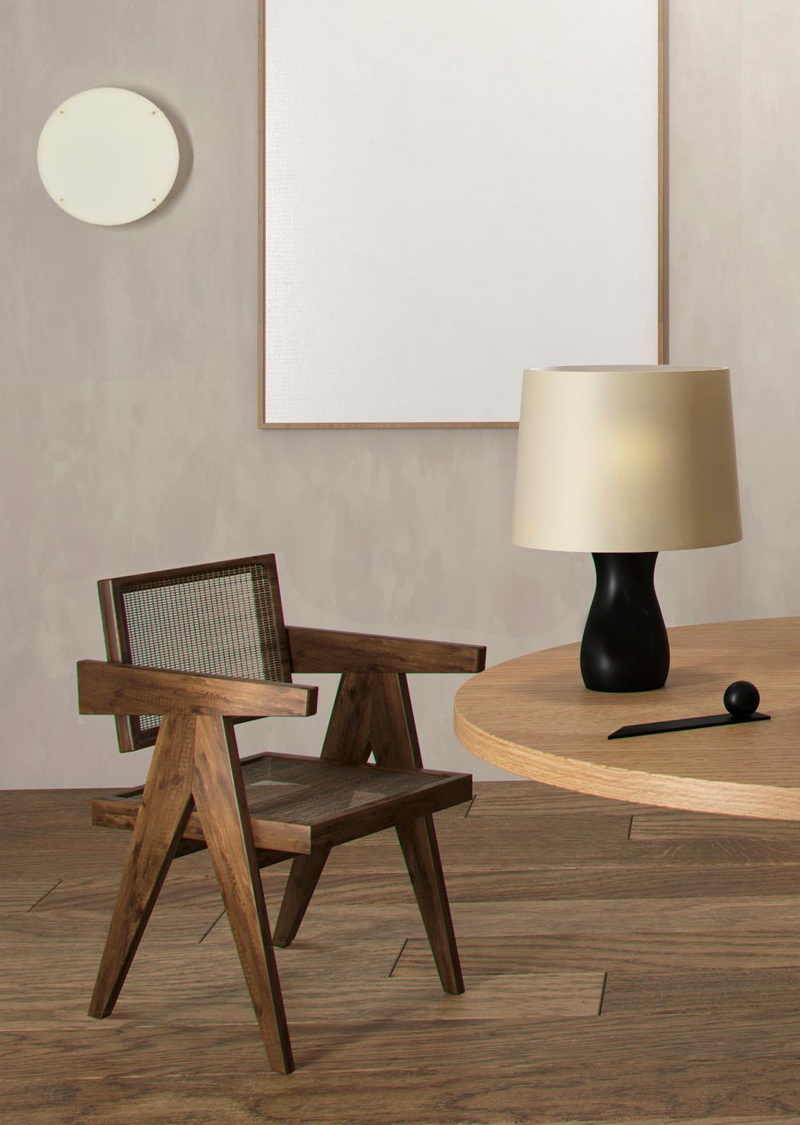 Blackened Contemporary 102A Sconce in Alabaster by Orphan Work For Sale