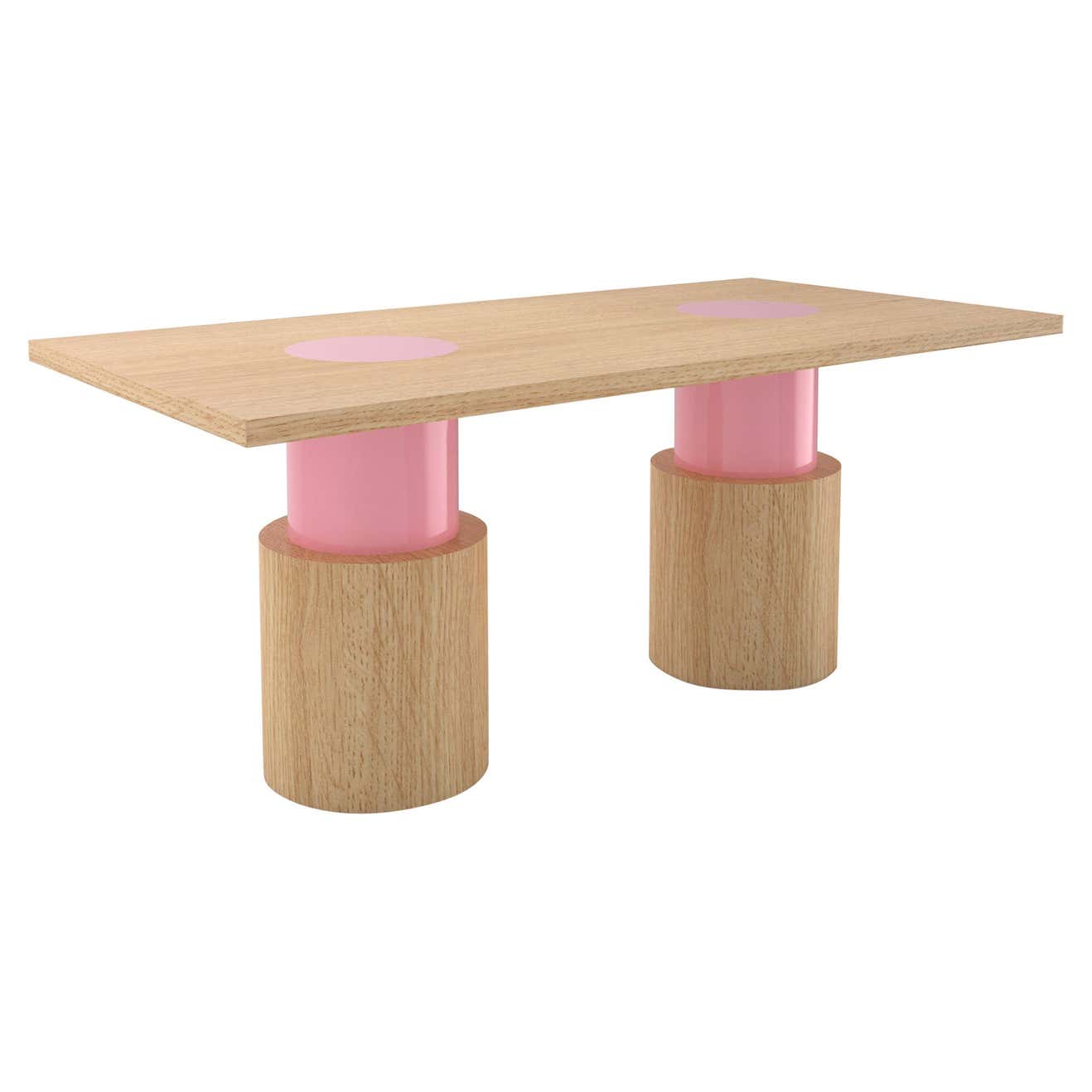 Contemporary 102C Dining Table in Oak and Color by Orphan Work, 2020 ...
