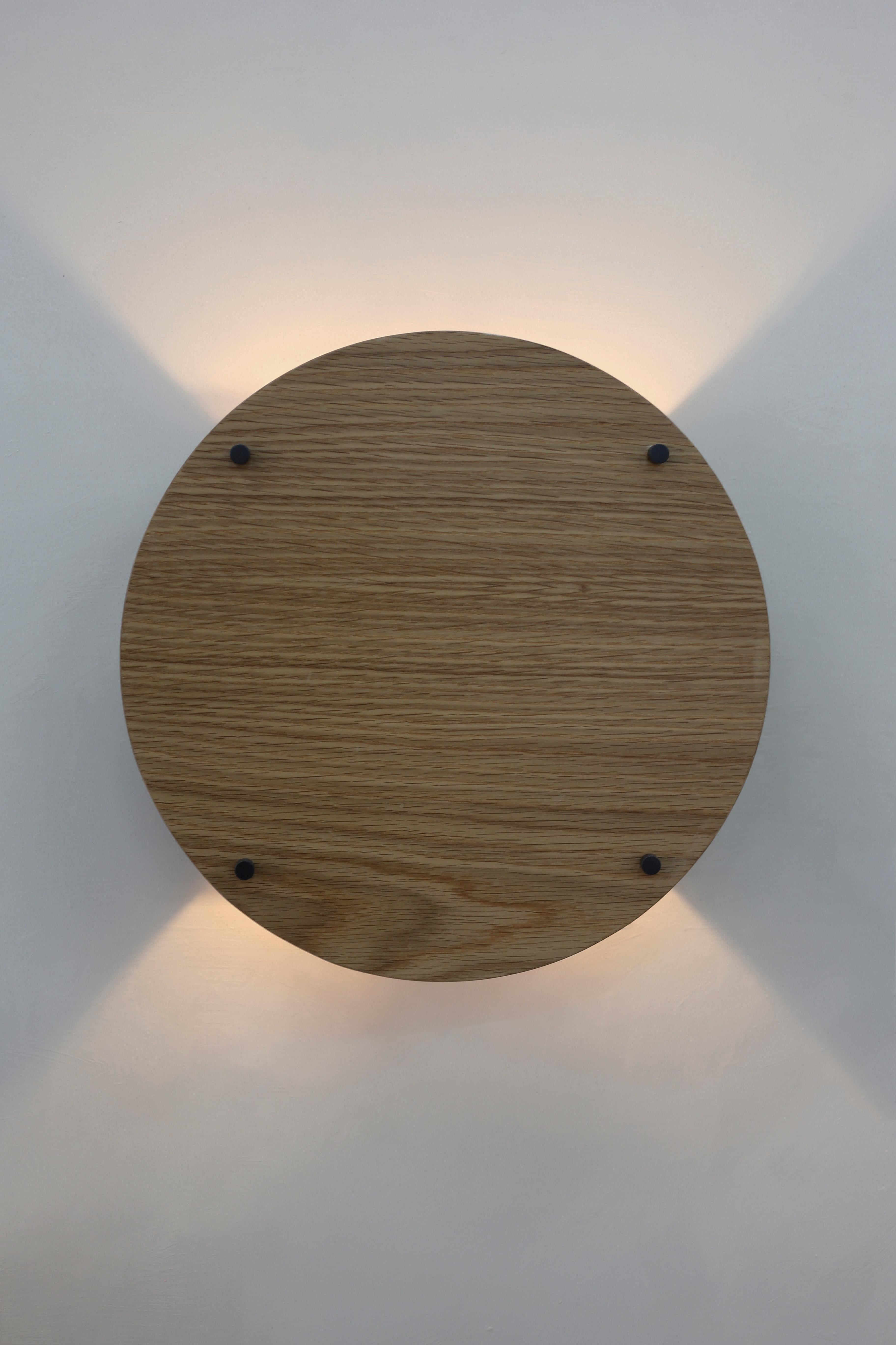 Blackened Contemporary 102W Sconce in Oak by Orphan Work For Sale