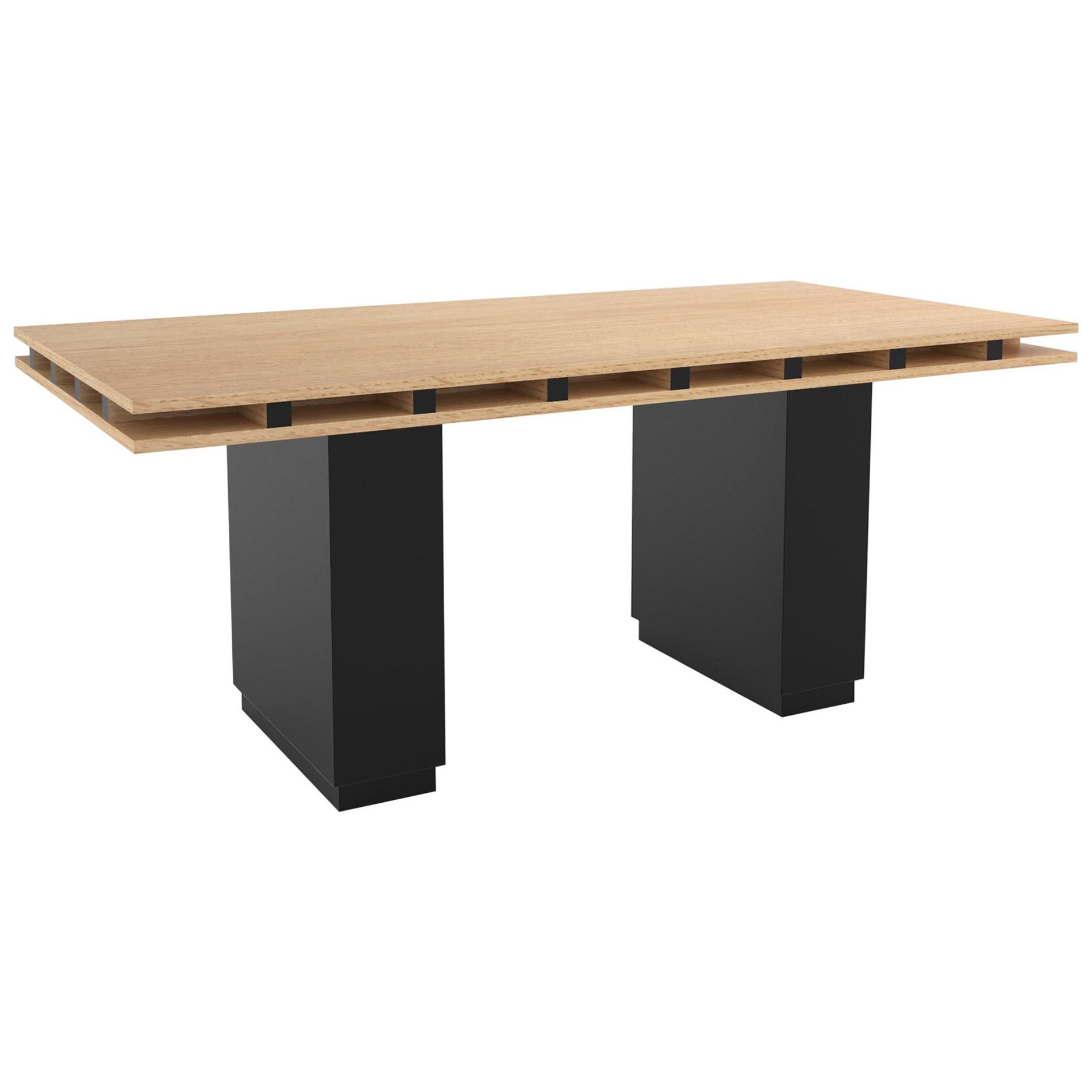 Contemporary 103 Dining Table in Oak and Black by Orphan Work For Sale