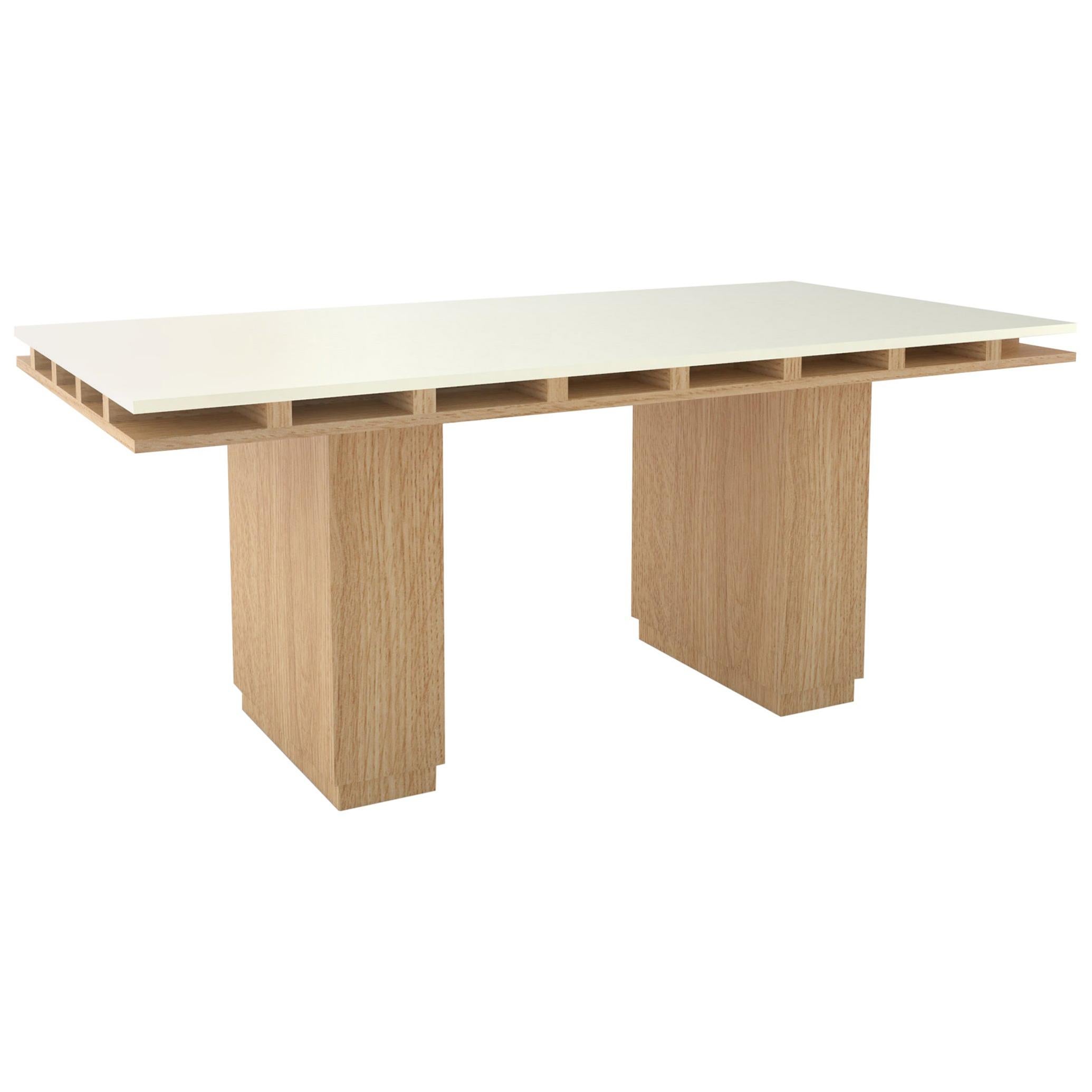 Contemporary 103 Dining Table in Oak and White by Orphan Work