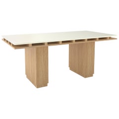 Contemporary 103 Dining Table in Oak and White by Orphan Work