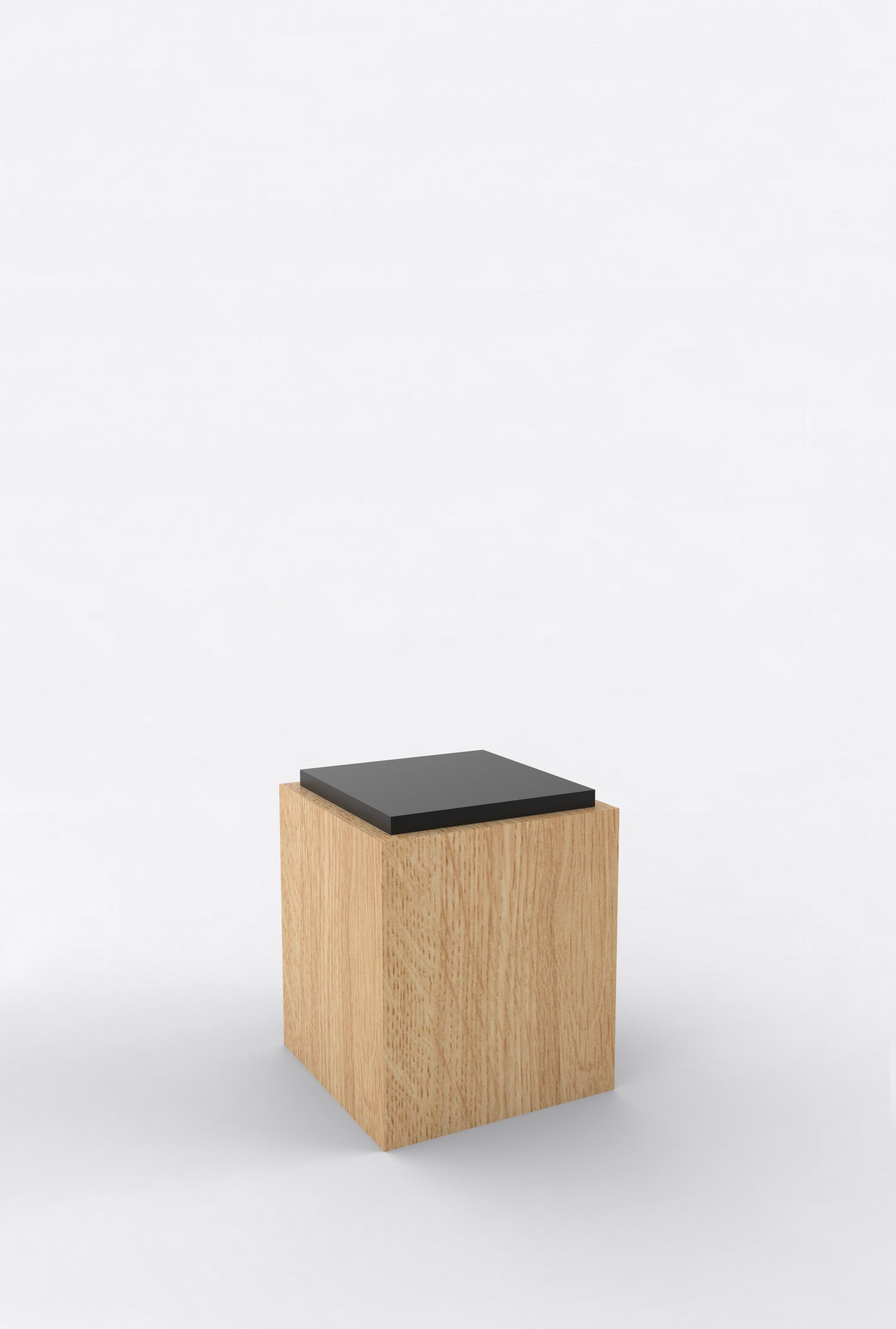 Post-Modern Contemporary 103 Side Table in Oak and Black by Orphan Work For Sale