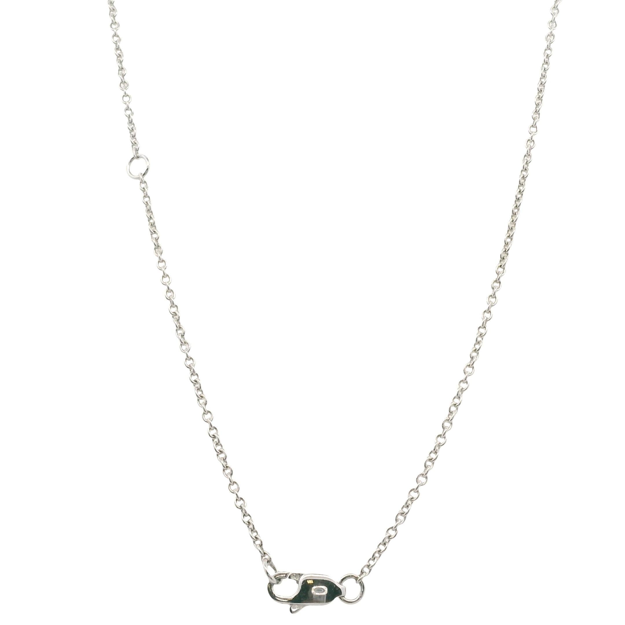 Collana contemporanea con zaffiro blu scuro e diamanti in oro bianco 14k da 10,33 carati in vendita 6
