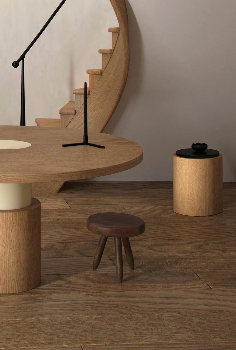 Contemporary 104 Side Table in Oak and White by Orphan Work For Sale at ...