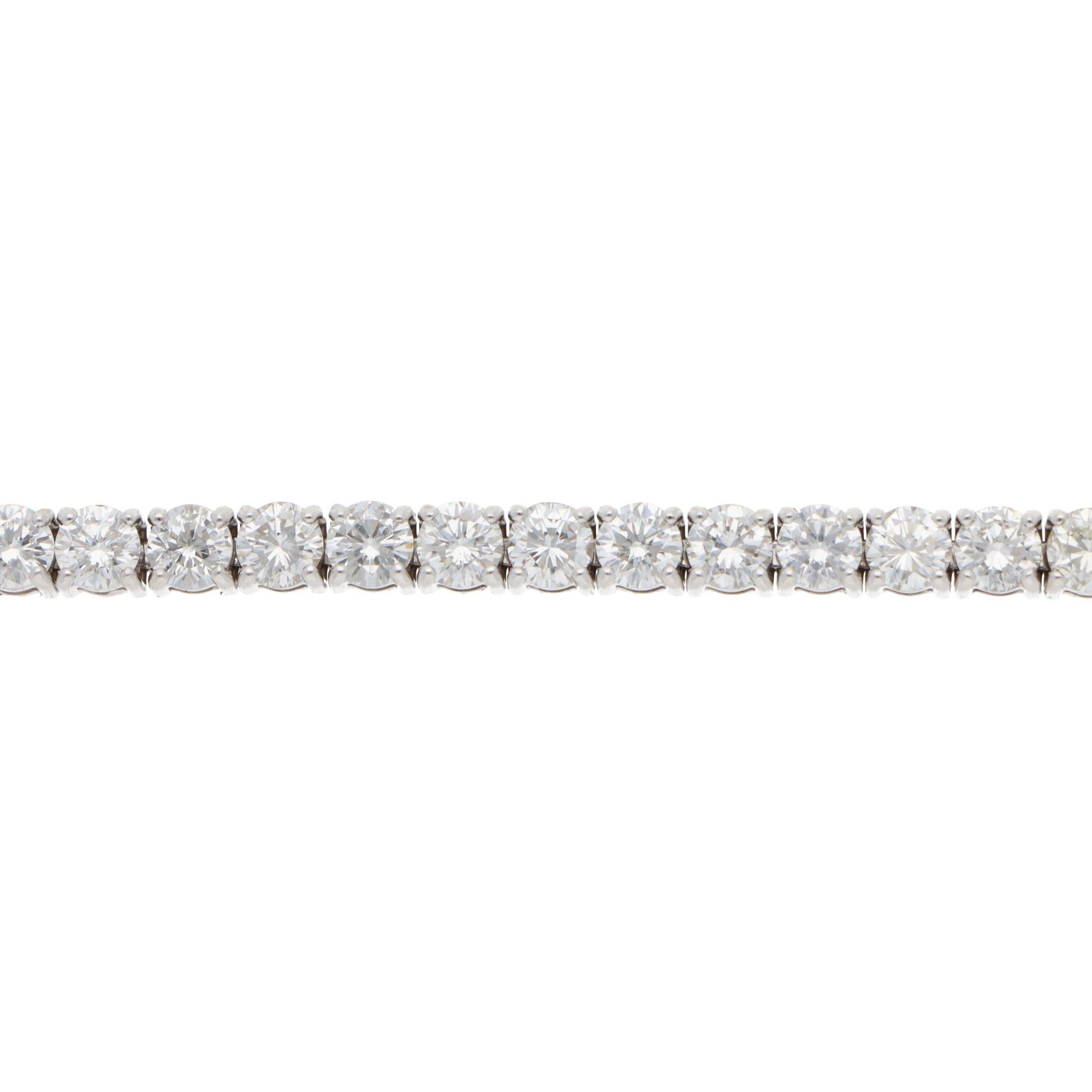 Modern Contemporary 10.43ct Diamond Line Tennis Bracelet in White Gold