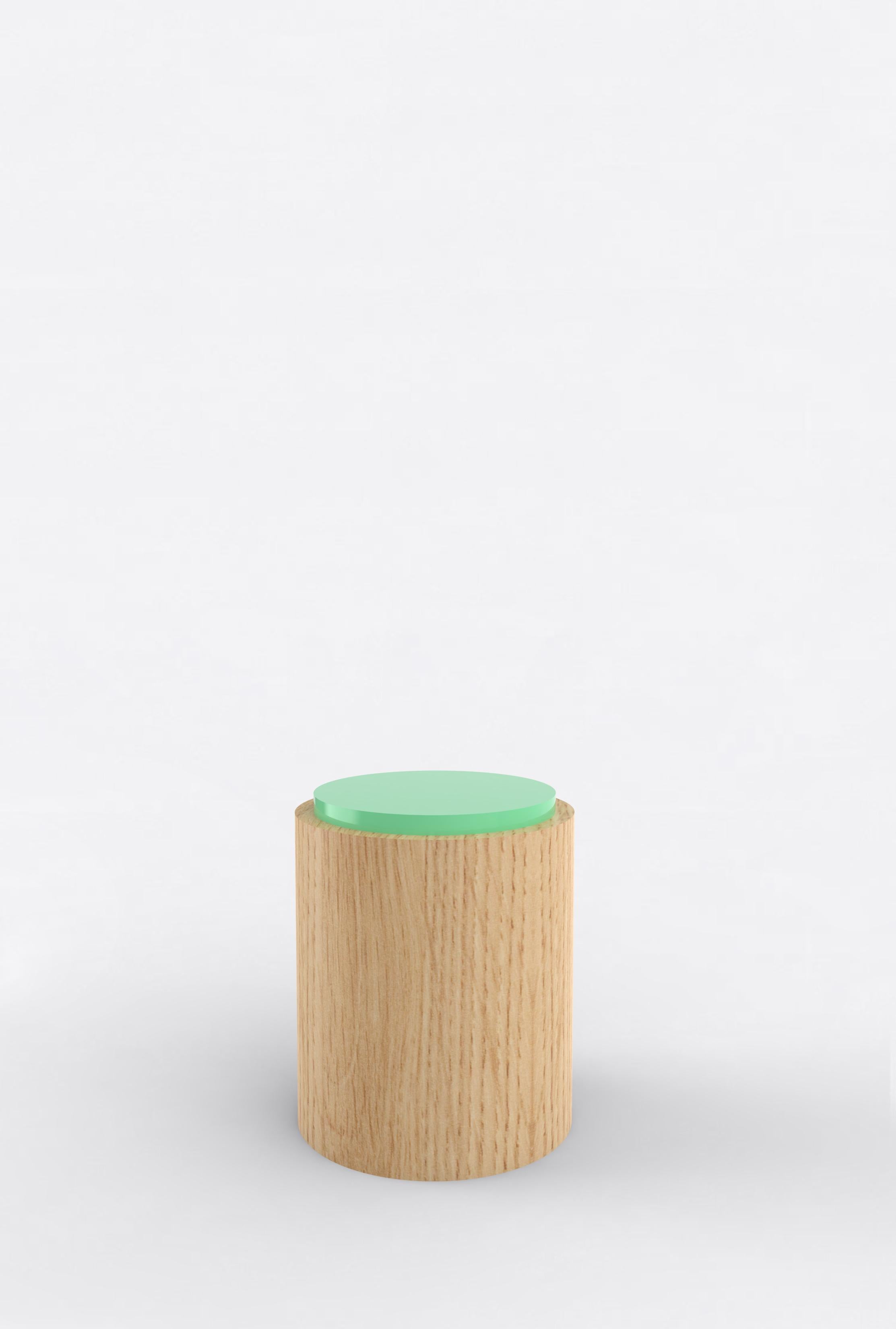 Contemporary 104C Side Table in Oak and Color by Orphan Work, 2020 In New Condition For Sale In Los Angeles, CA
