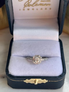 Contemporary 1.05 CTW 14 Karat White Gold Cushion Halo Diamond Engagement Ring