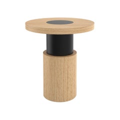 Contemporary 105 End Table in Oak and Black by Orphan Work