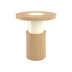 Contemporary 105 End Table in Oak and White by Orphan Work