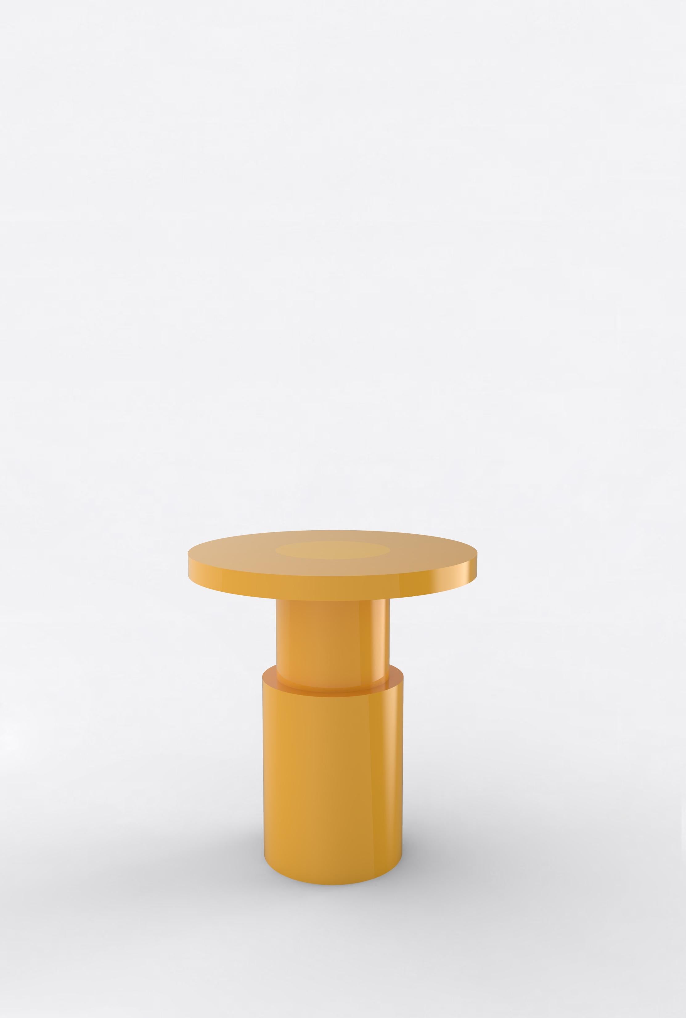 Orphan Work 105C End Table, 2020
Shown painted
Available with painted top and base
Colors available: pink, mint, yellow, blue and brown.
Measures: 20” diameter x 22” height

Custom colors available by request.
Additional dimensions, materials