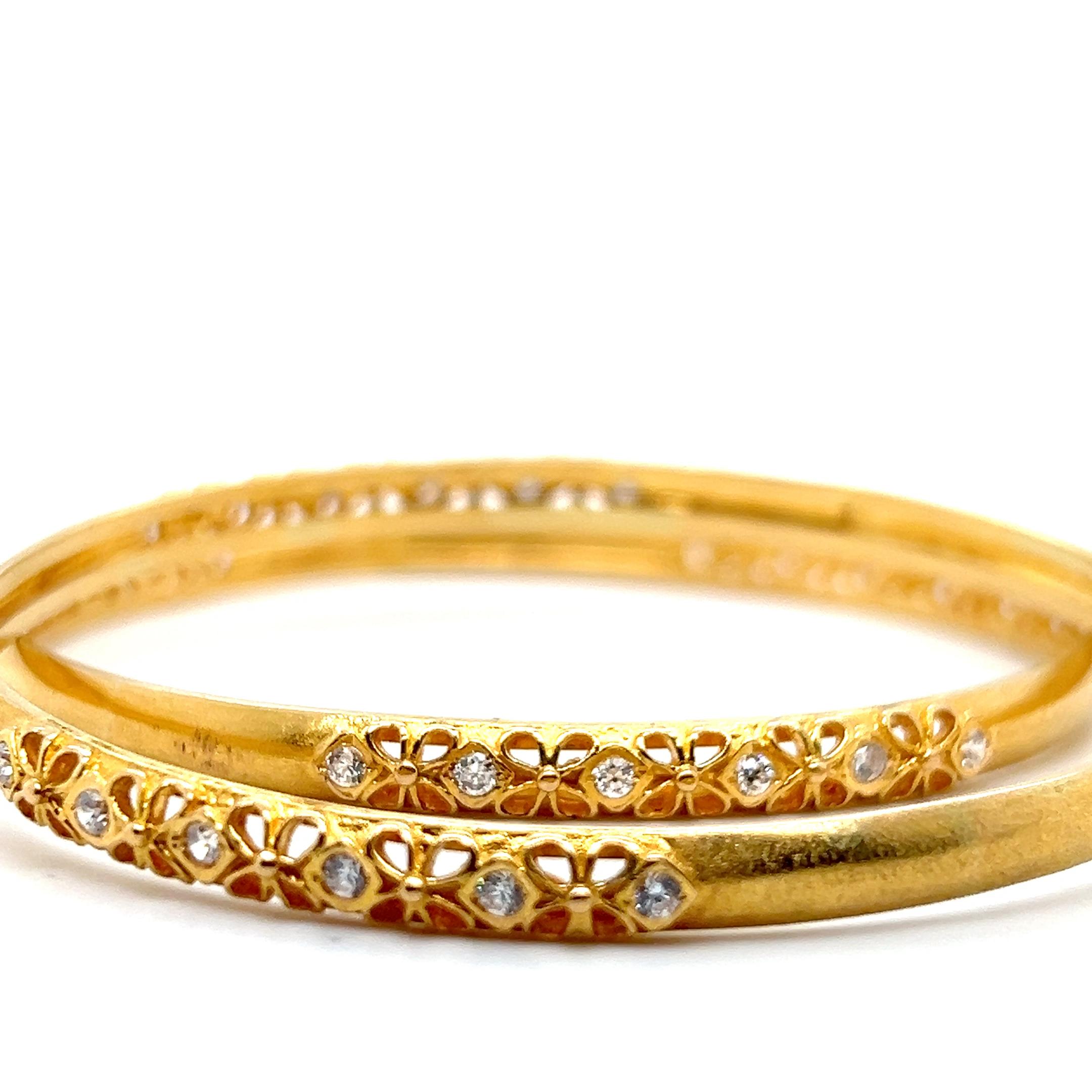 Bracelet contemporain en or jaune 18 carats et diamant 1,08 TCW en vente 4