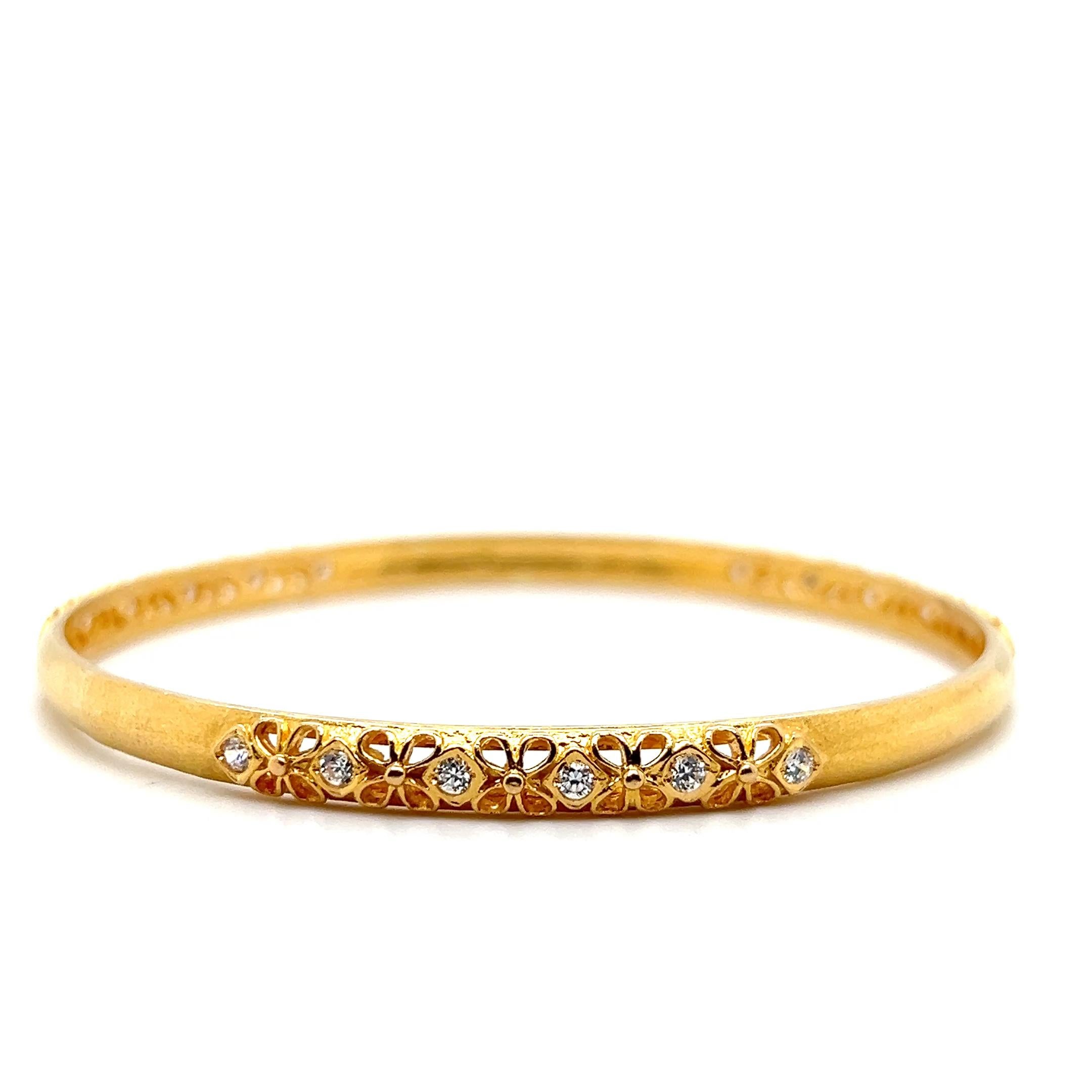 Bracelet contemporain en or jaune 18 carats et diamant 1,08 TCW en vente 2