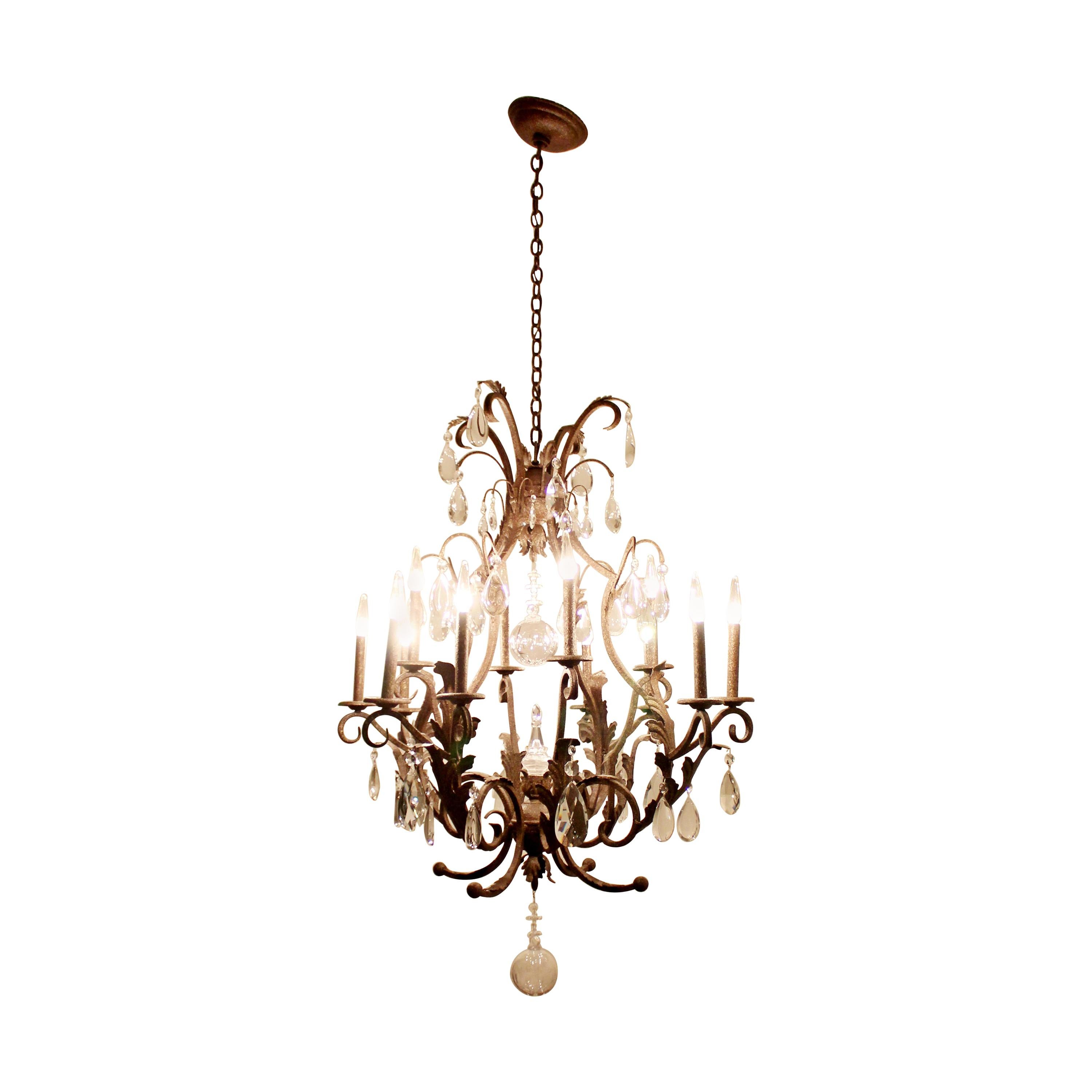 Contemporary 11-Arm Massive Crystal Light Fixture Chandelier