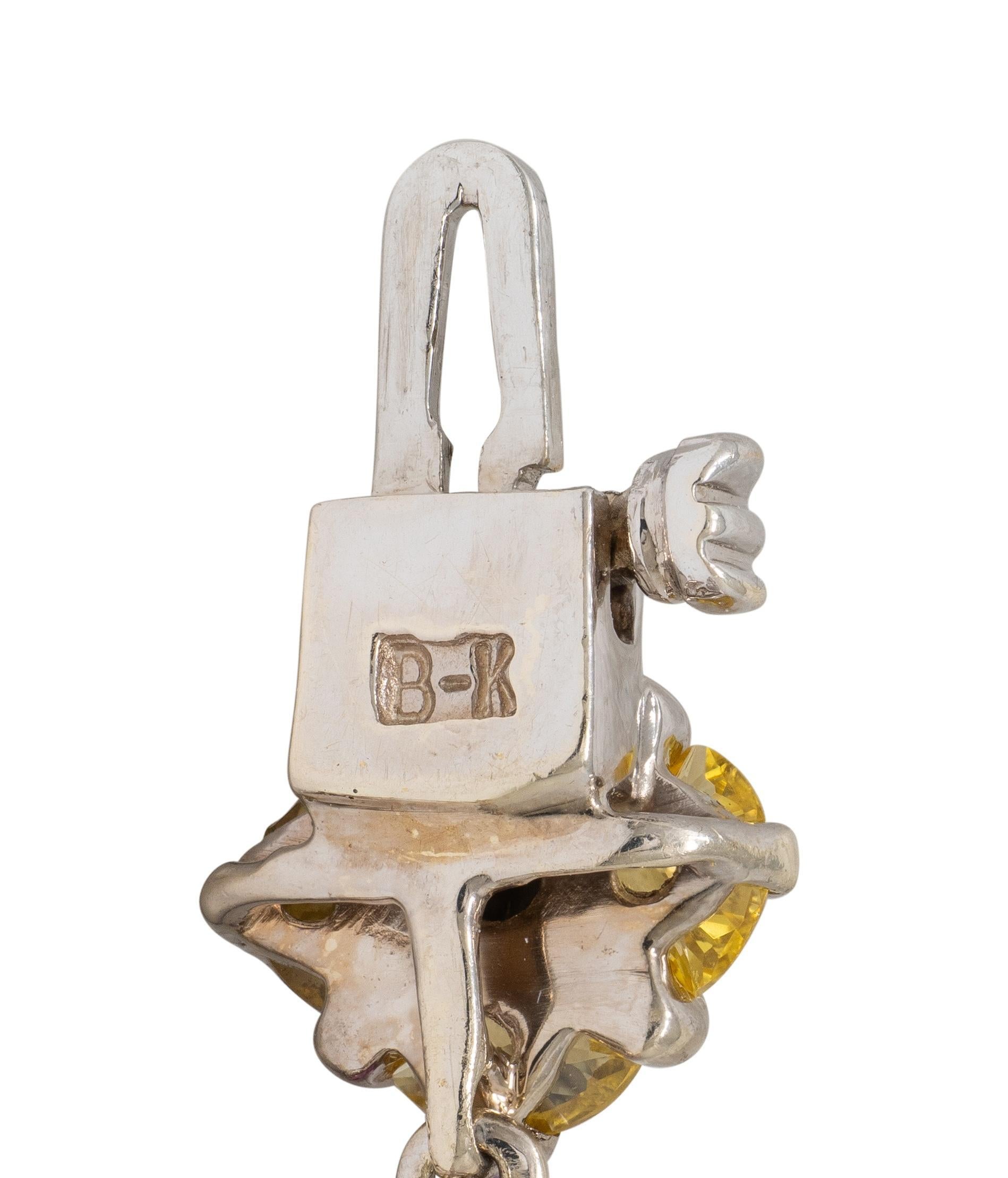 Contemporary 11.02 CTW Party Color Sapphires Diamond 18K Gold Bracelet en vente 3