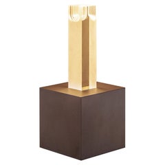 Contemporary 11°14”S Floor Lamp, Matte Acrylic & Aluminum, by Yonathan Moore