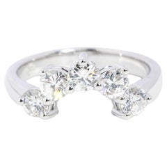 Contemporary 1.12 Carat Brilliant Diamond Five Stone Ring 18 Carat White Gold