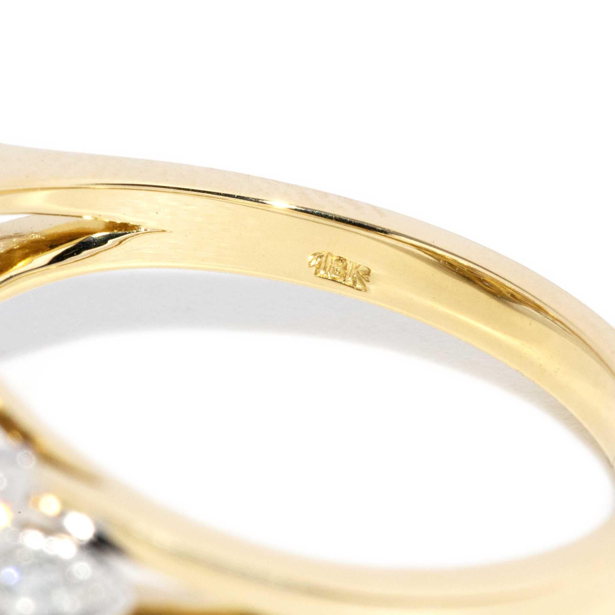Contemporary 1.14ct Diamond & Sapphire Art Deco Style Ring 18 Carat Gold For Sale 9