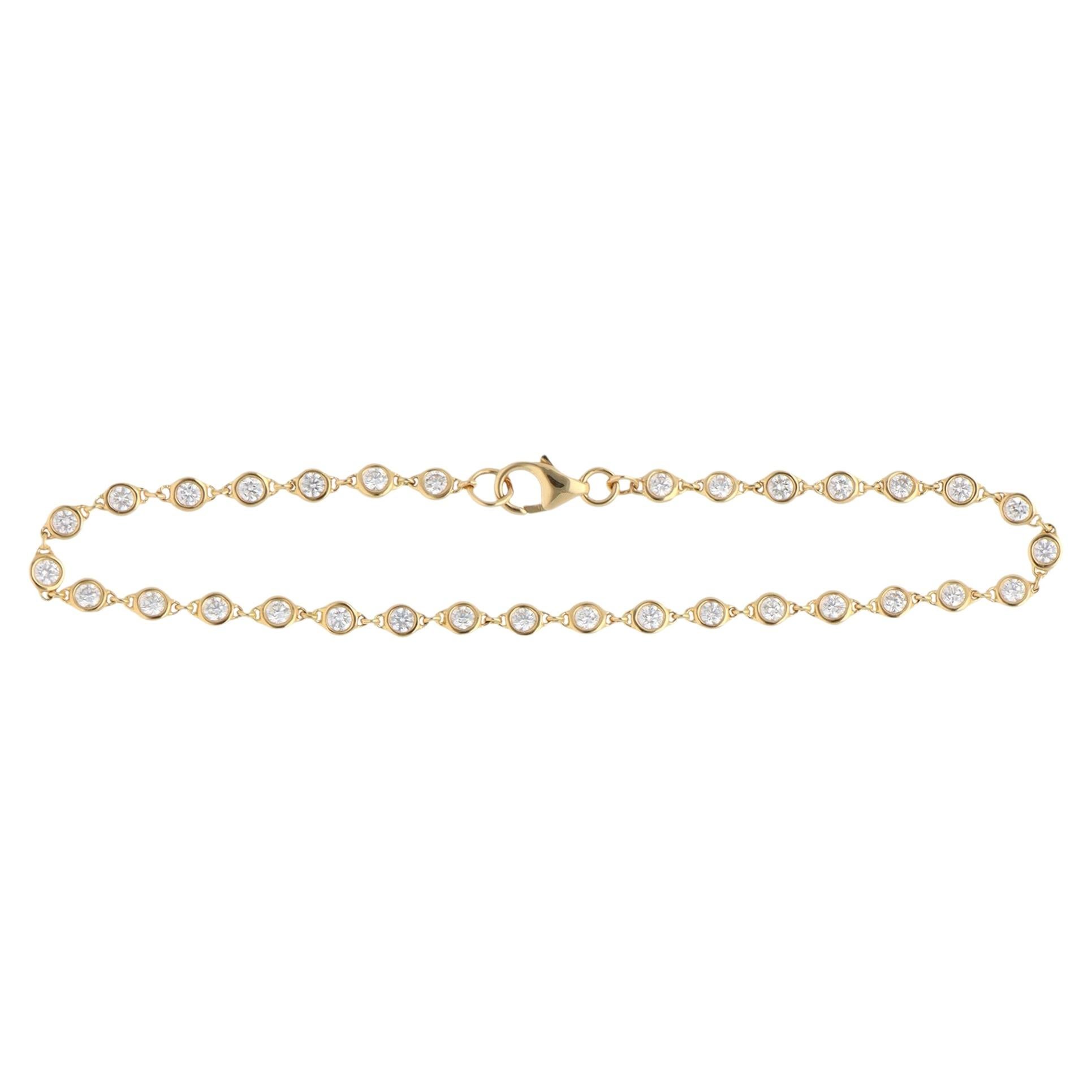 Contemporary 1.16ct Diamond Bracelet in Yellow Gold
