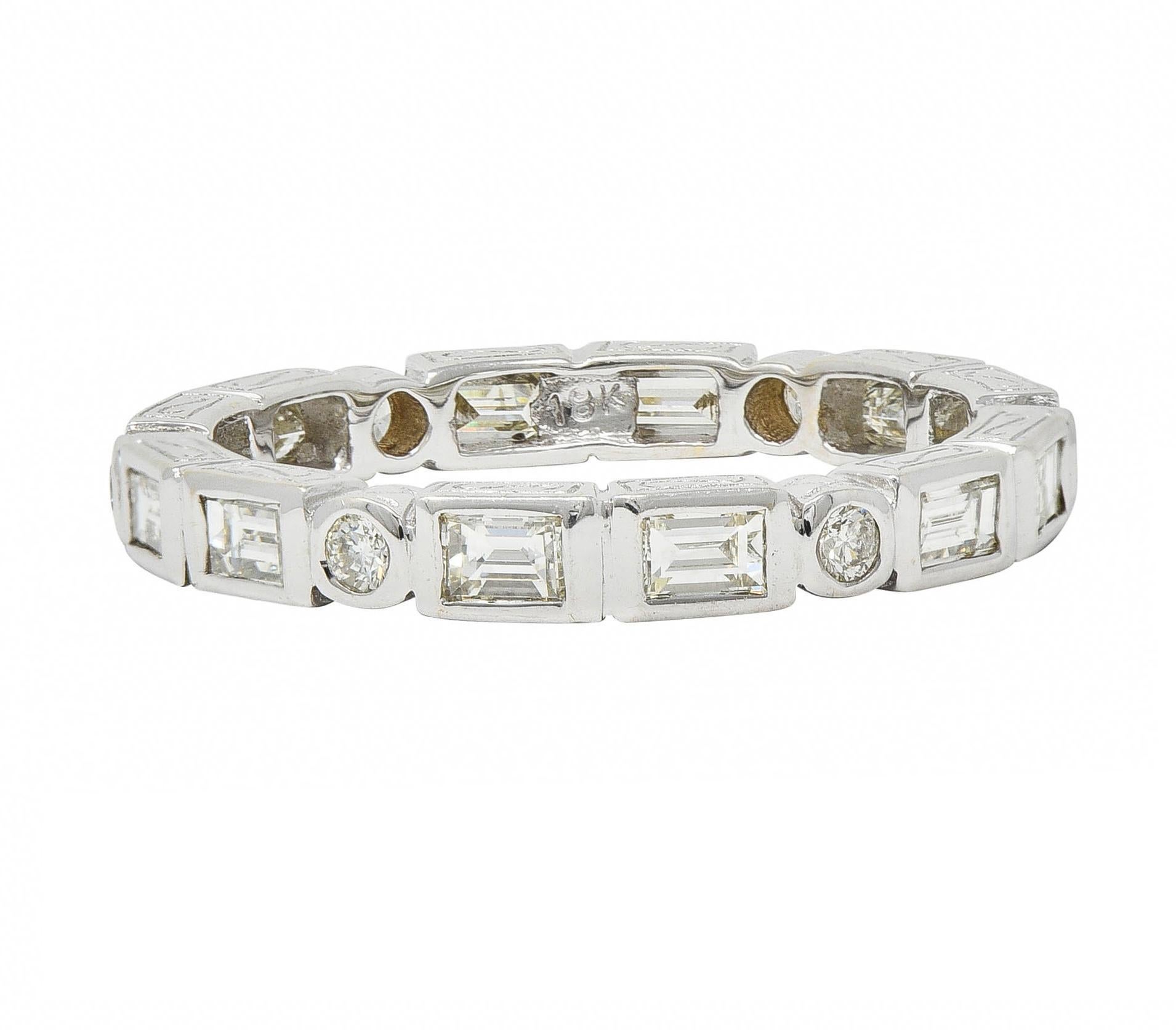 da uomo o donna Anello di fidanzamento a eternità in oro 18 carati con diamante 1,26 CTW Contemporary in vendita